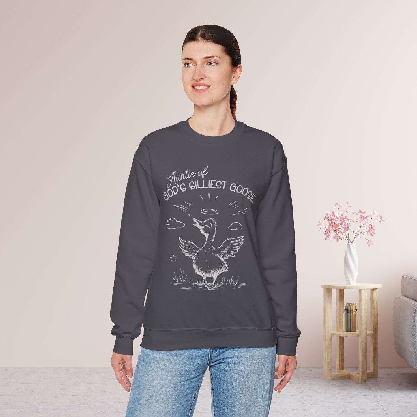 Auntie of God's Silliest Goose Sweatshirt - Christian Crewneck Pullover