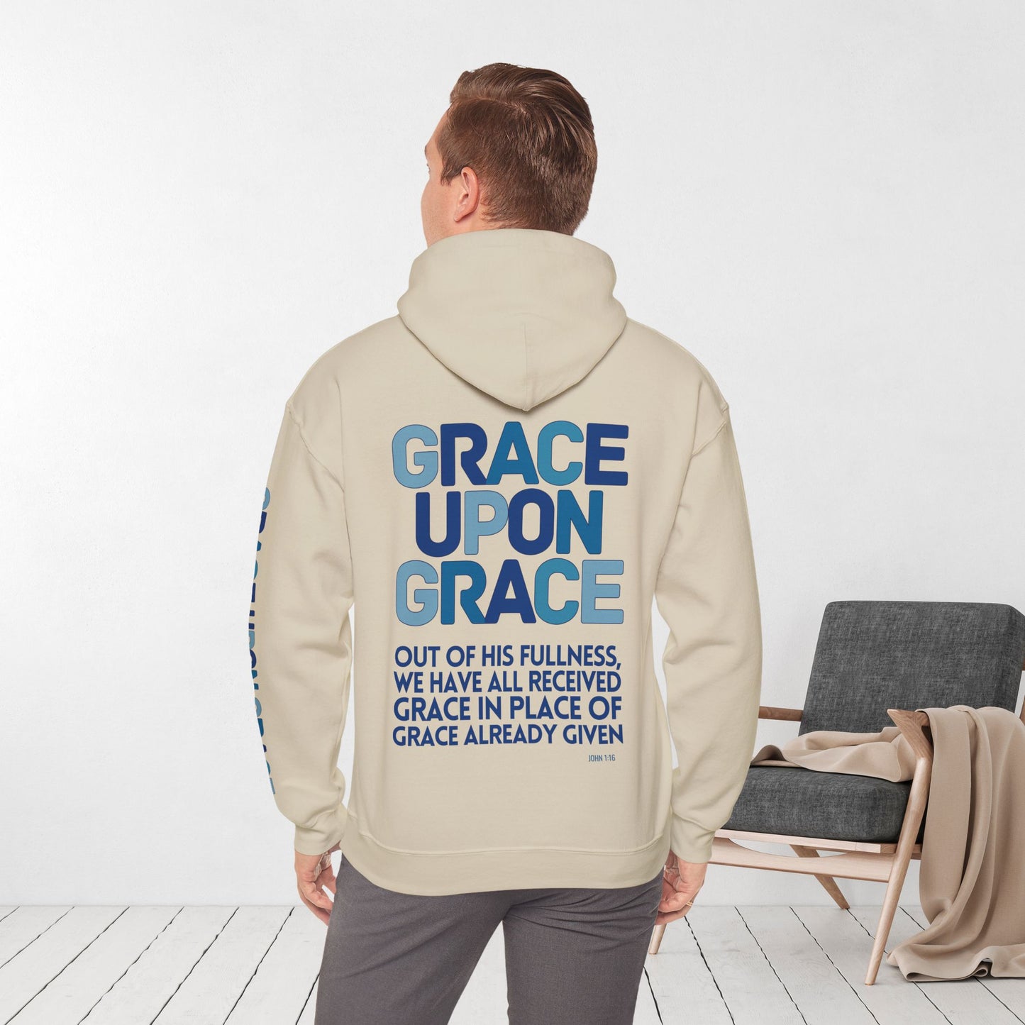 Grace Upon Grace Hoodie - John 1:16 Bible Verse Christian Hoodie