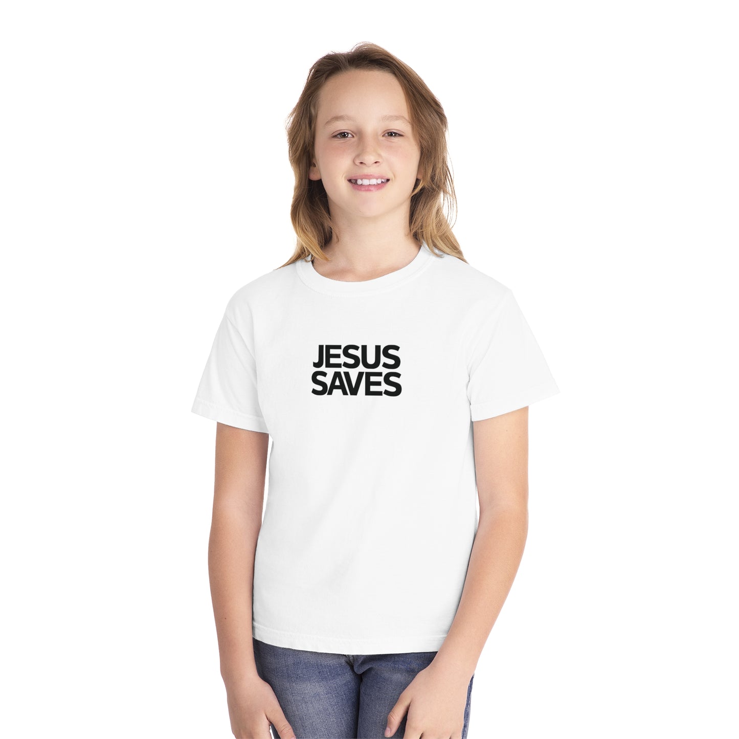 Jesus Saves Comfort Colors Youth Christian Tee