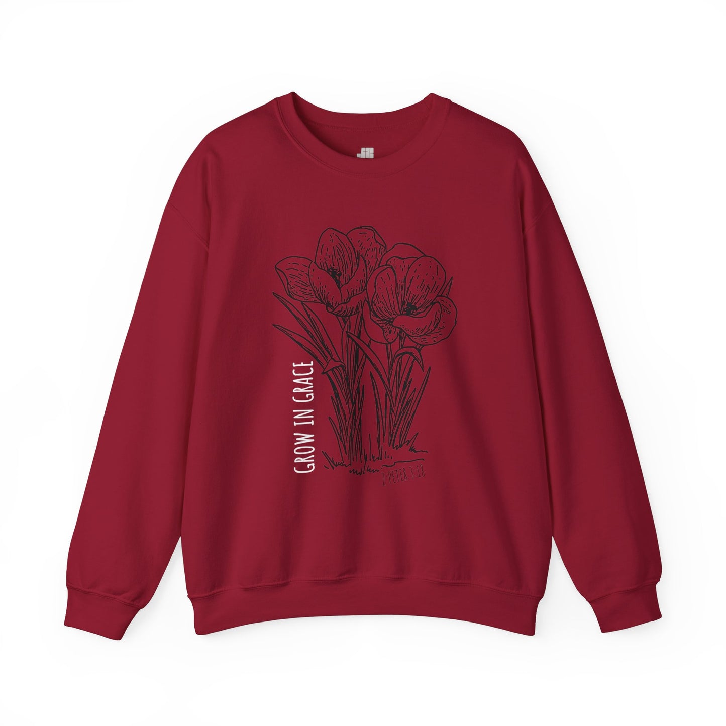 Spring Grow in Grace Sweatshirt - Bible Verse Crewneck Pullover