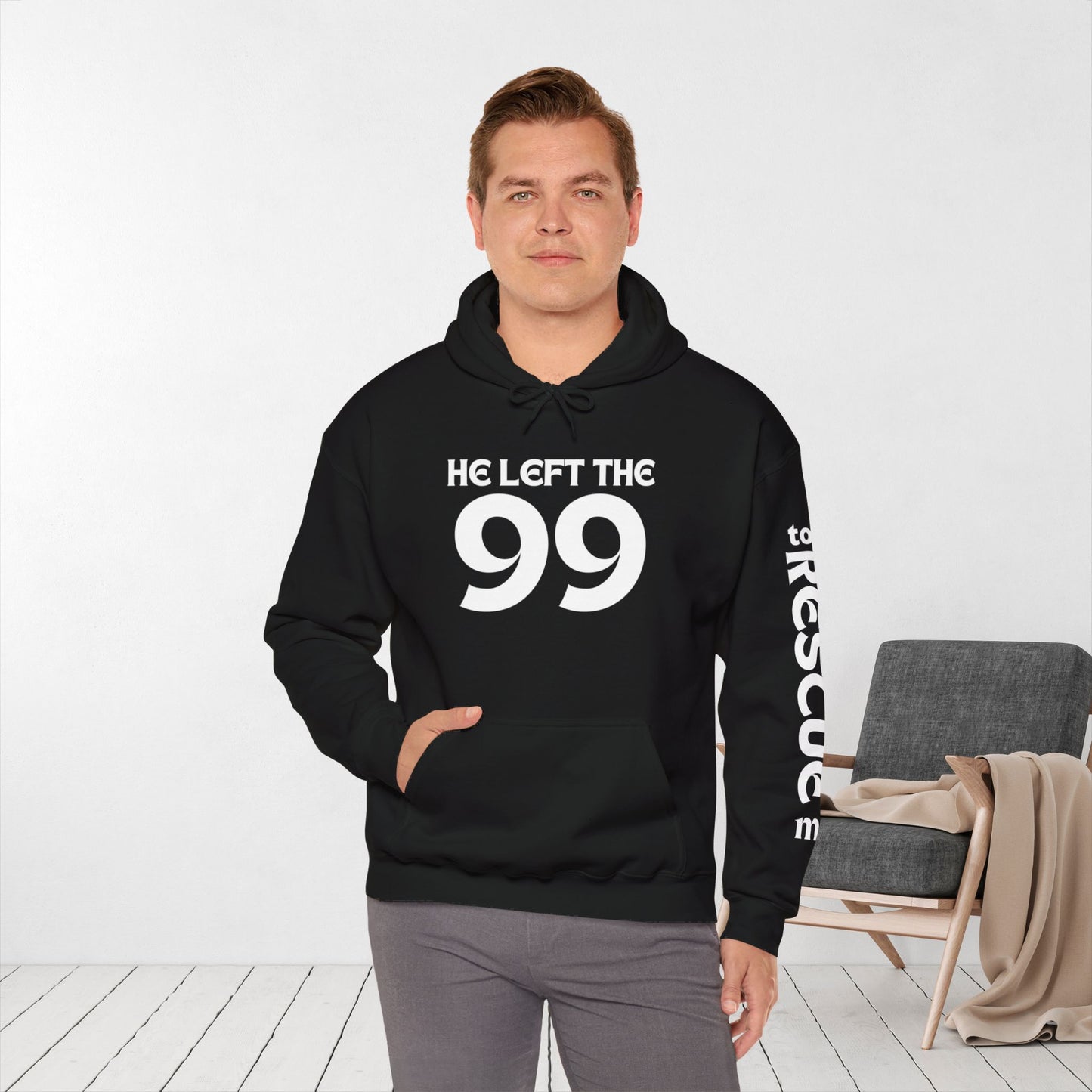 He Left the 99 to Rescue Me Hoodie - Unisex Christian Hoodie