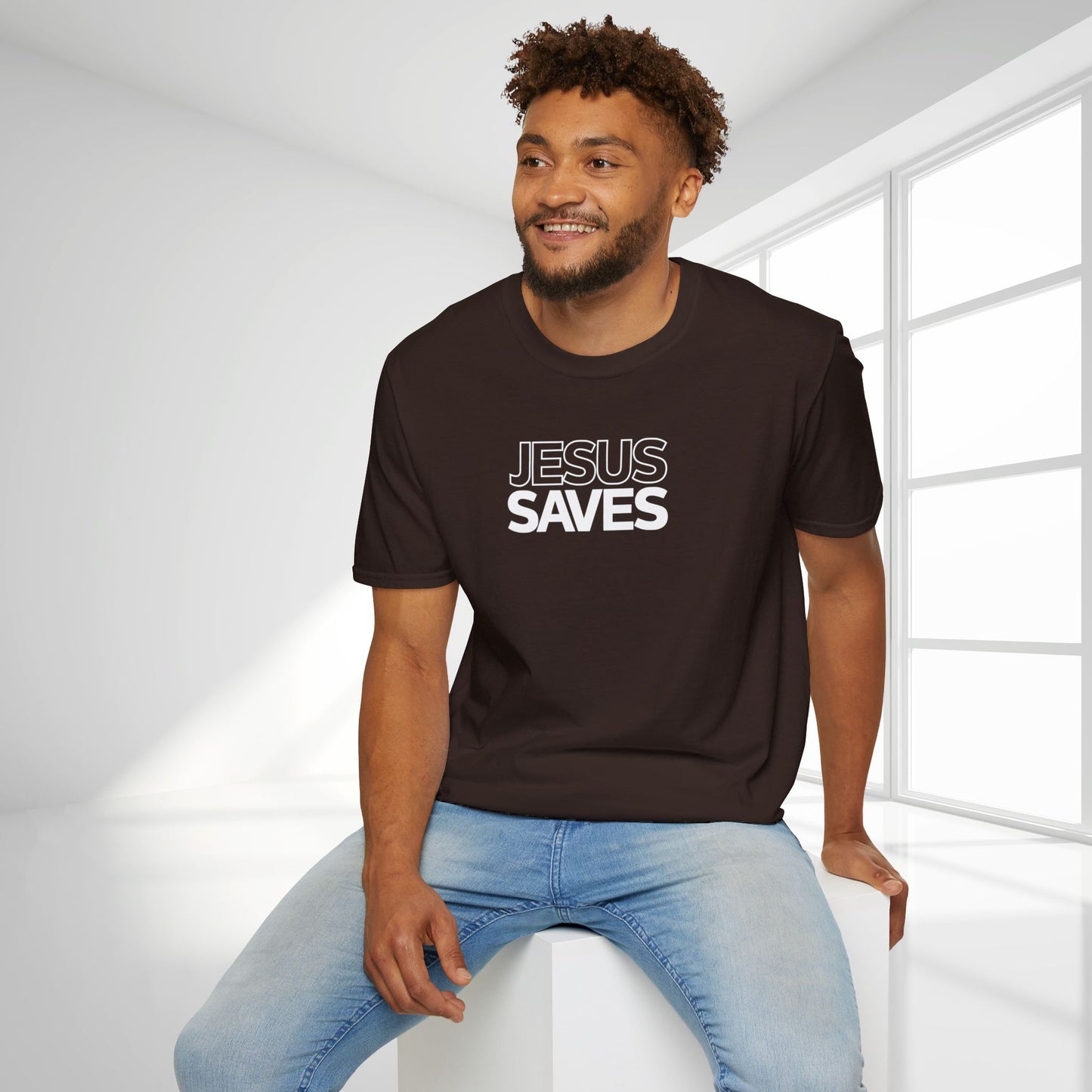 Unisex Jesus Saves Softstyle T-shirt - Acts 4:12 Bible Verse Christian T-shirt