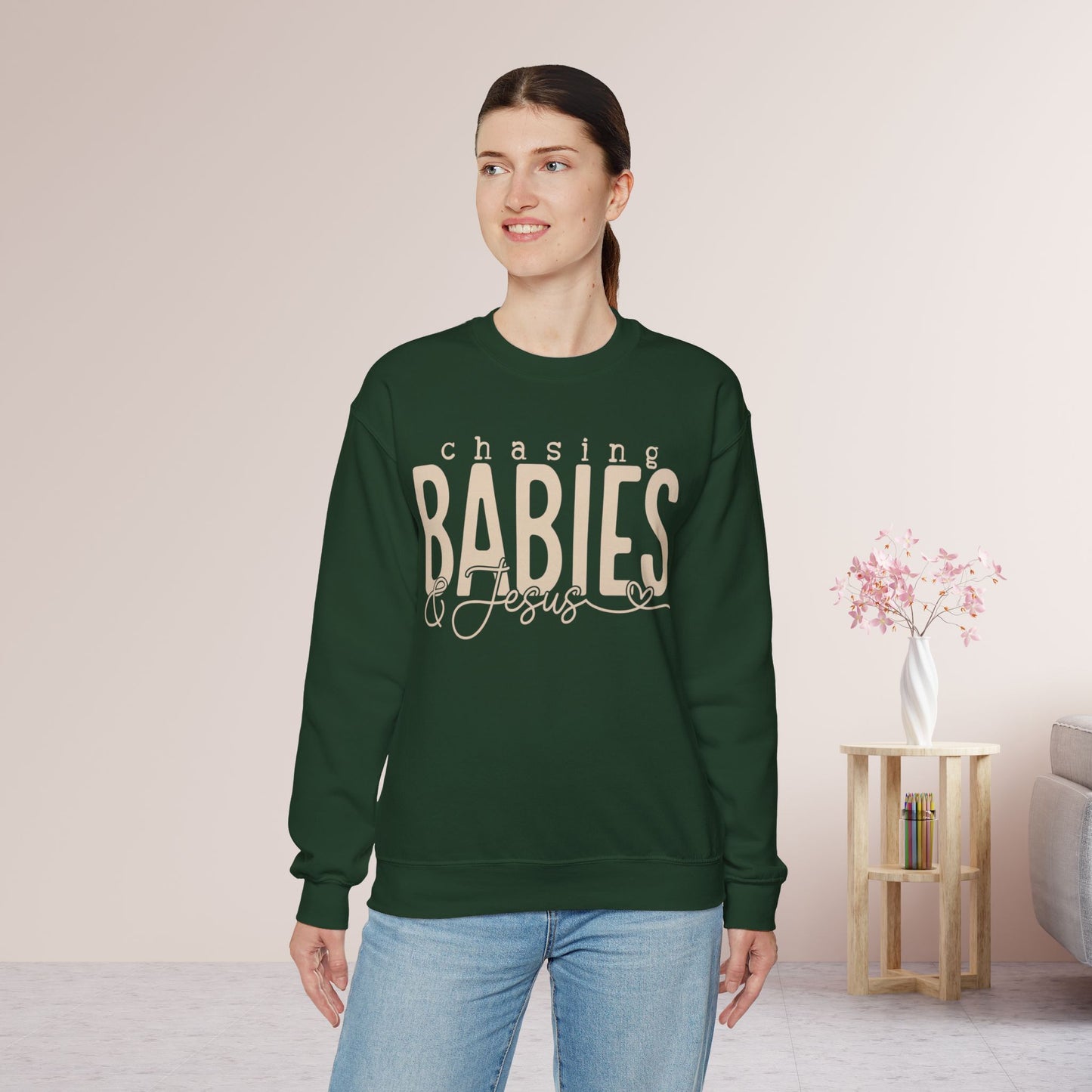 Chasing Babies & Jesus Sweatshirt - Christian Mom Sweatshirt