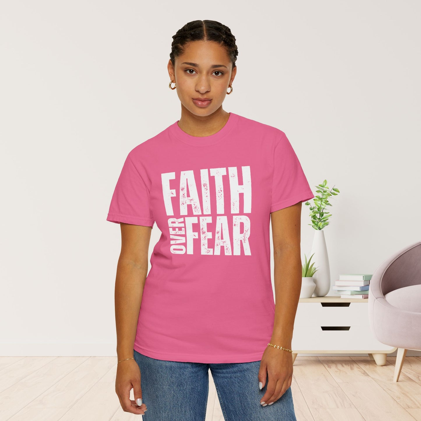 Comfort Colors Faith Over Fear Trendy Christian Shirt