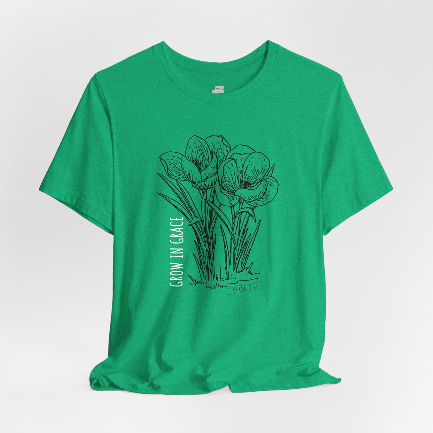 Spring Grow in Grace Soft Cotton Tee - Bible Verse T-shirt