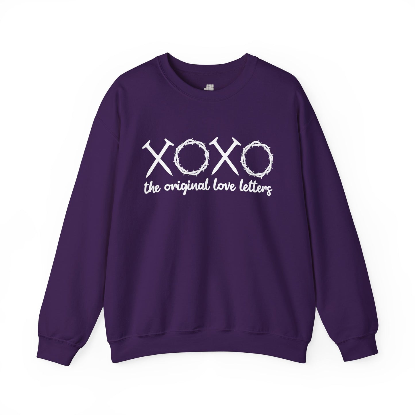 XOXO The Original Love Letters Bible Verse Romans 5:8 Sweatshirt