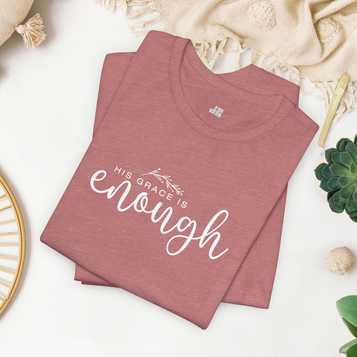 His Grace is Enough Soft Cotton Tee - Christian Shirt