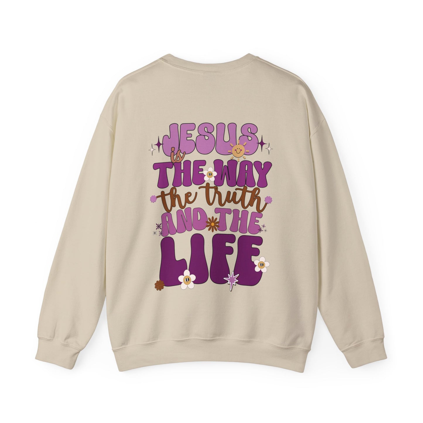 Purple Jesus is the Way John 14:6 Bible Verse Christian Sweatshirt