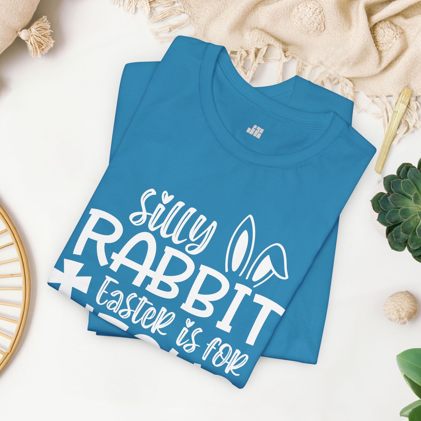 Silly Rabbit Easter is for Jesus Christian Soft Cotton Tee