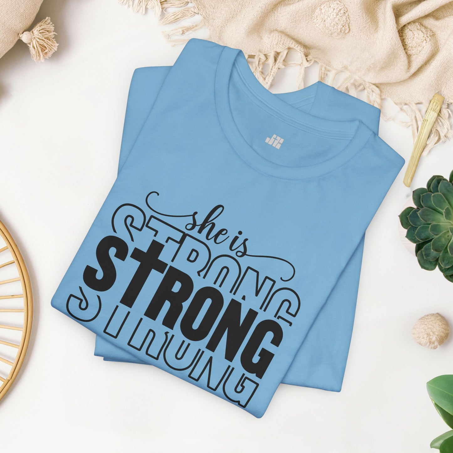 She is Strong Christian Soft Cotton Tee