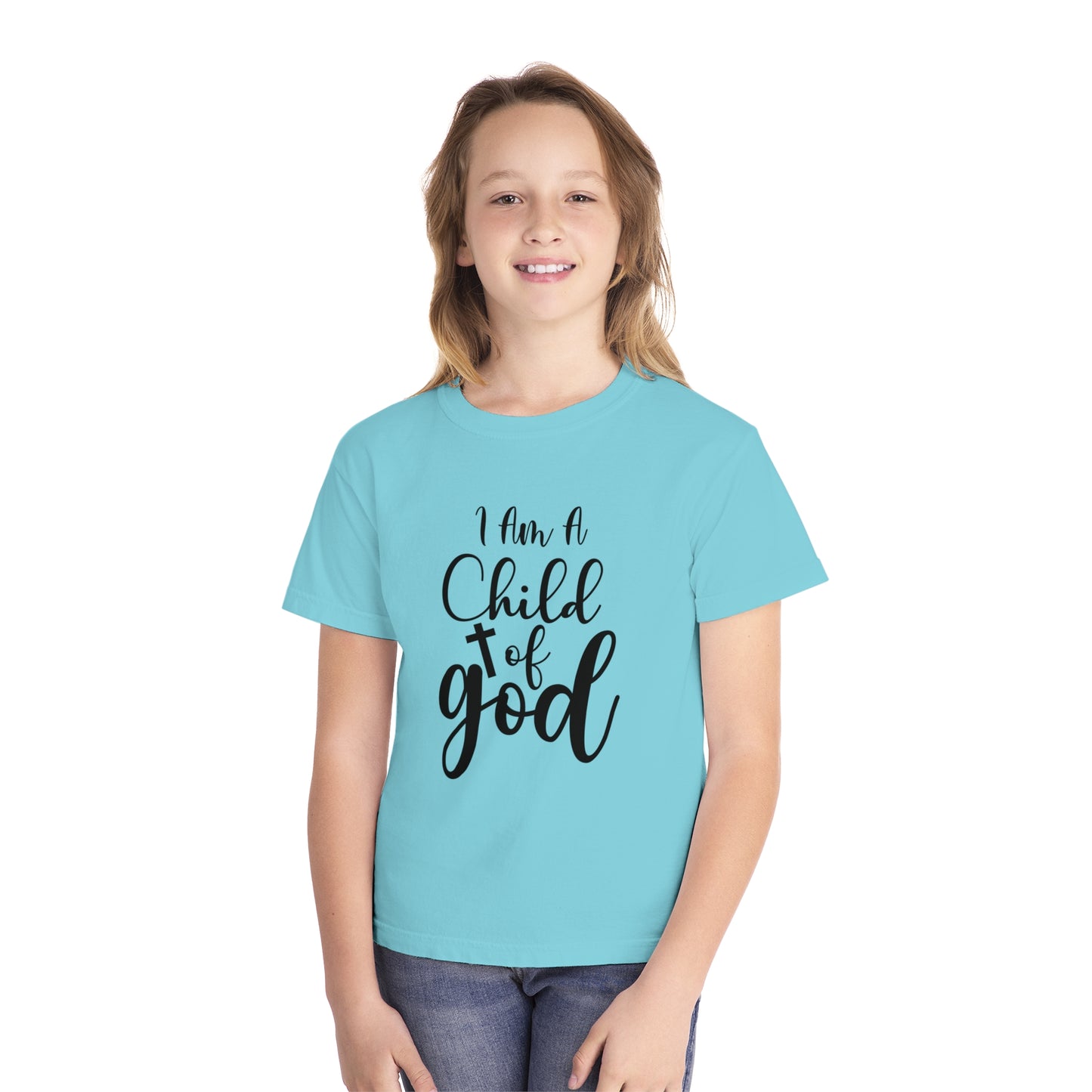 I Am A Child Of God Comfort Colors Youth Christian Tee