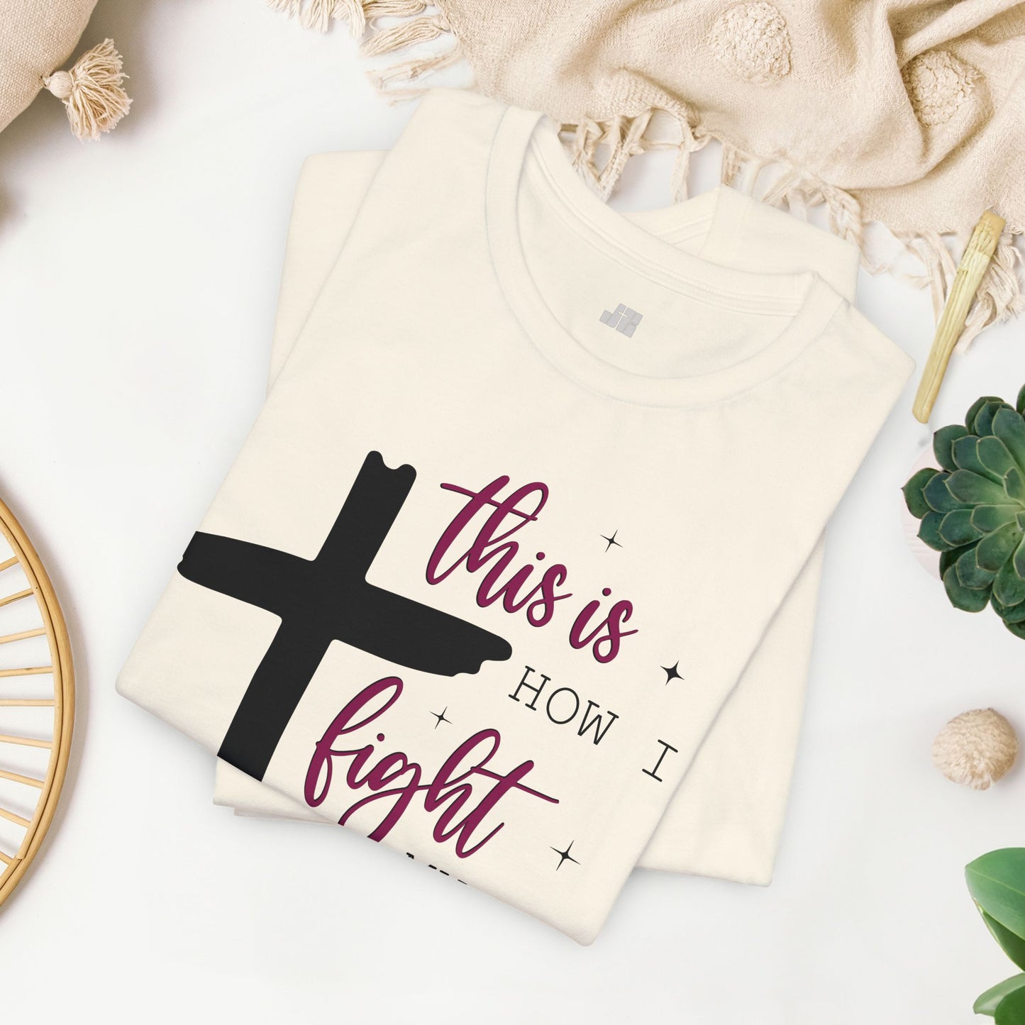 This is How I Fight My Battles Bible Verse Soft Cotton Tee - Christian T-shirt