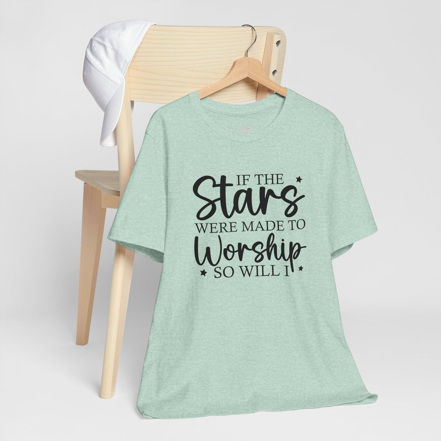 If The Stars Were Made To Worship So Will I Soft Cotton Tee - Christian Tee