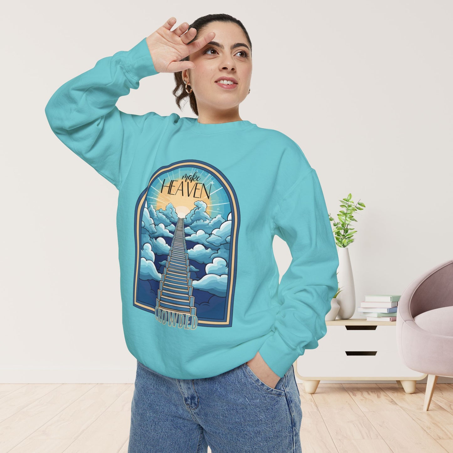 Comfort Colors Groovy Make Heaven Crowded Sweatshirt