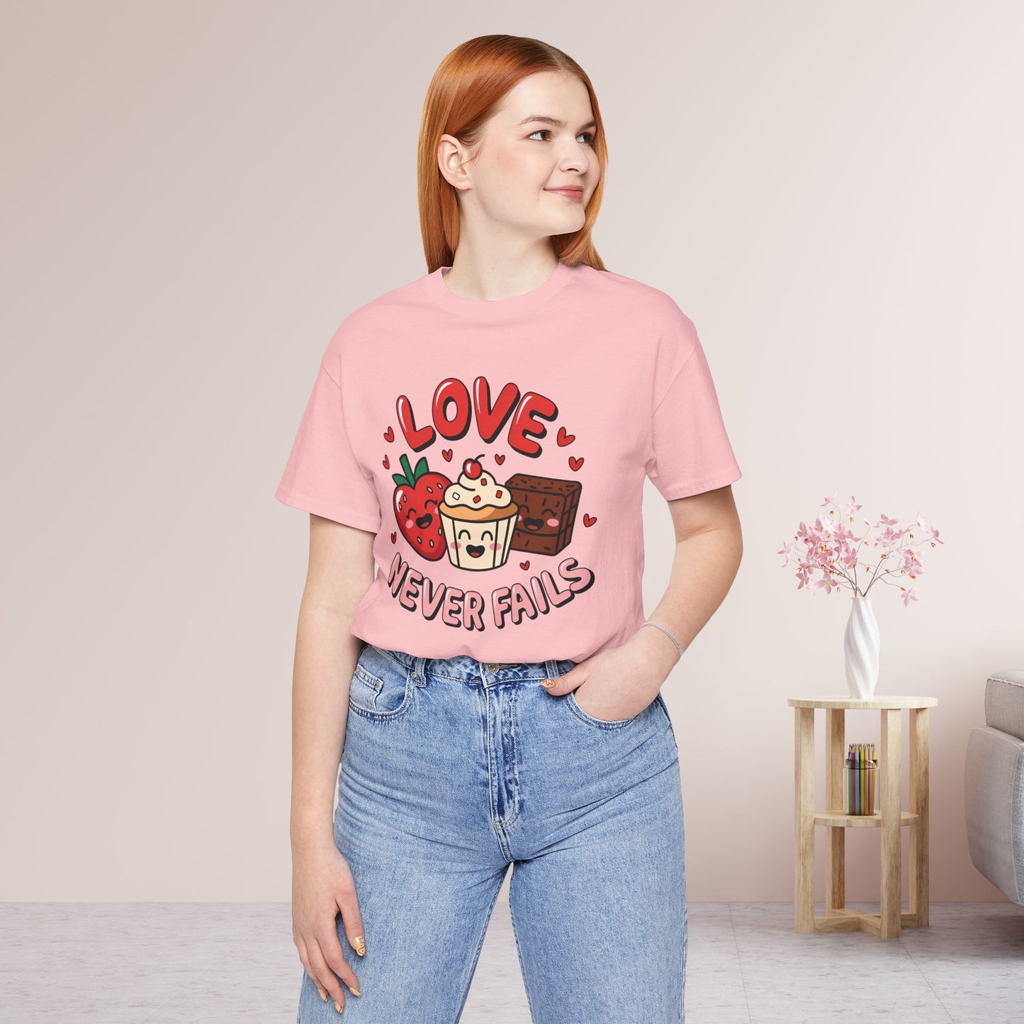 Love Never Fails Soft Cotton Tee - Christian Shirt