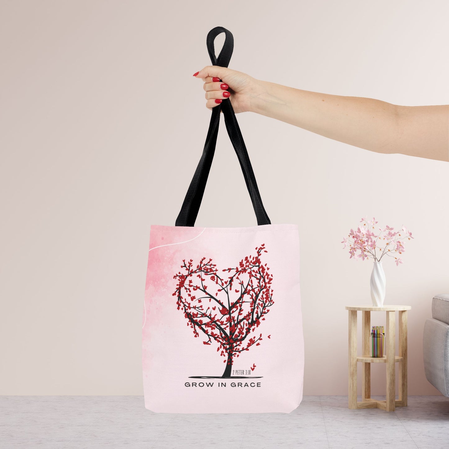 Grow in Grace Tote Bag - Christian Tote Bag