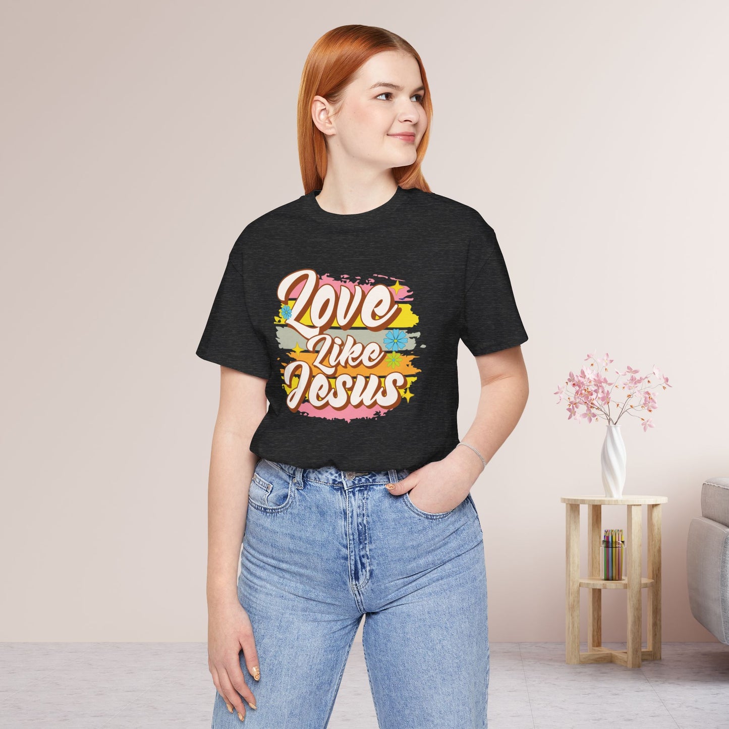 Groovy Love Like Jesus Soft Cotton Tee - Christian Shirt