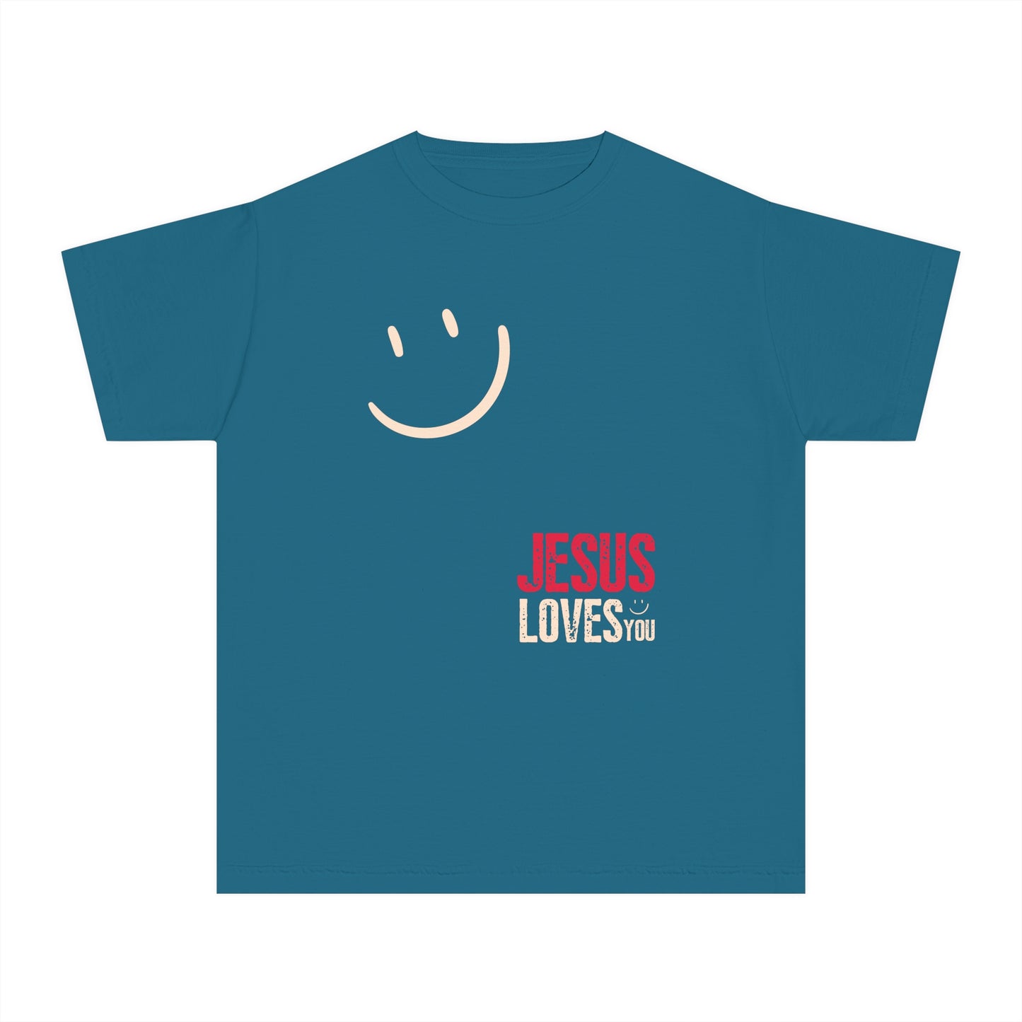 Trendy Jesus Loves You Comfort Colors Youth Christian Shirt