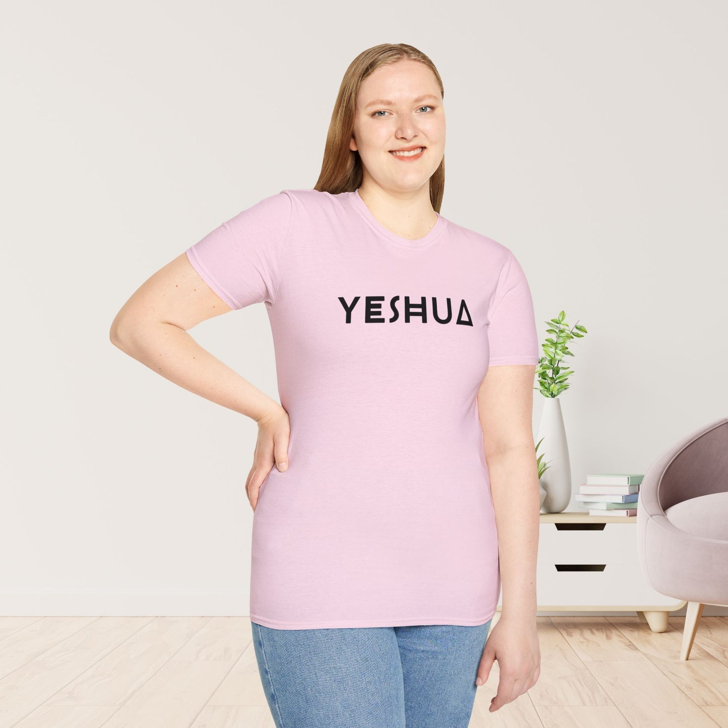 Unisex YESHUA Softstyle T-shirt -  Minimalist Christian Shirt