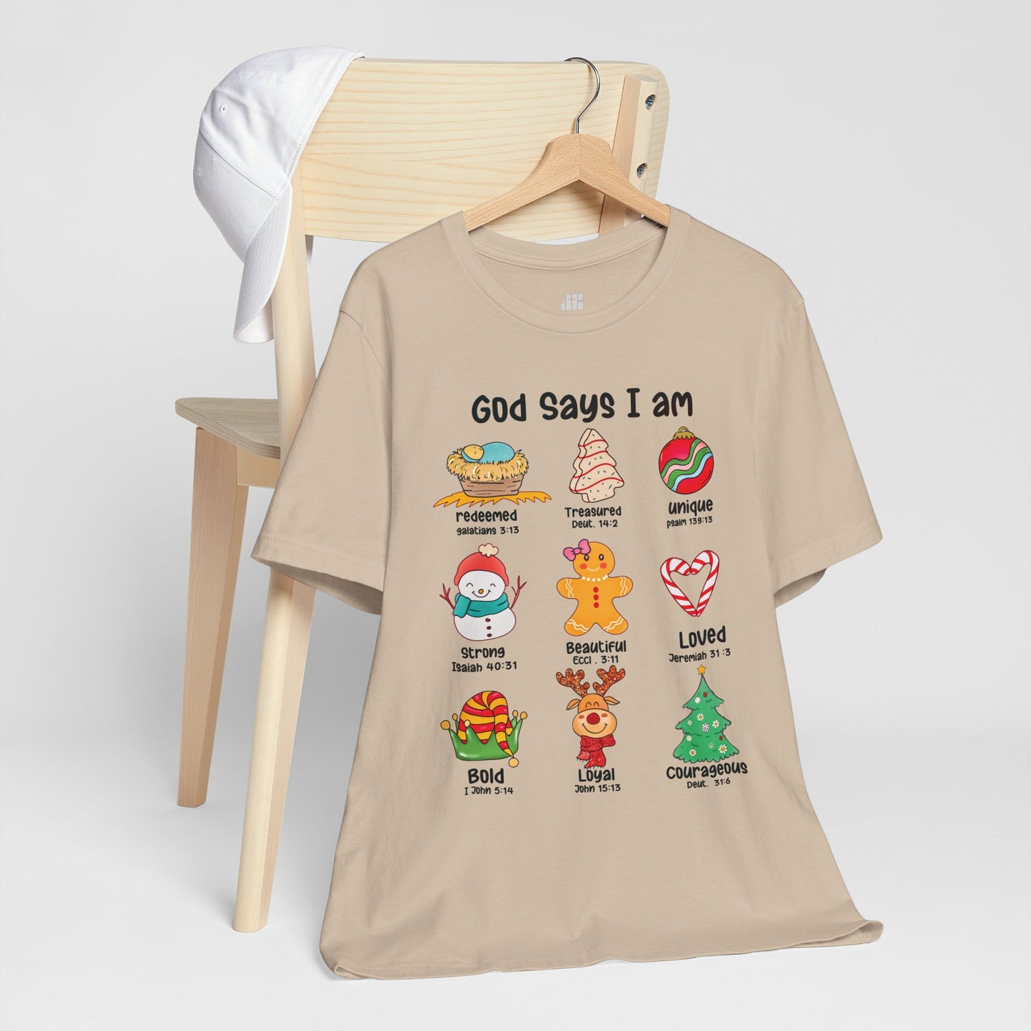 God Says I Am... Soft Cotton Tee - Christian Christmas Shirt