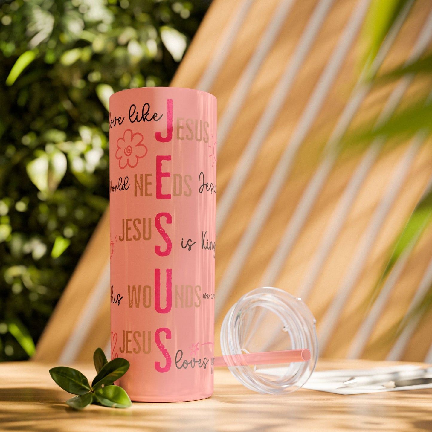 Jesus Skinny Tumbler with Straw - 20oz