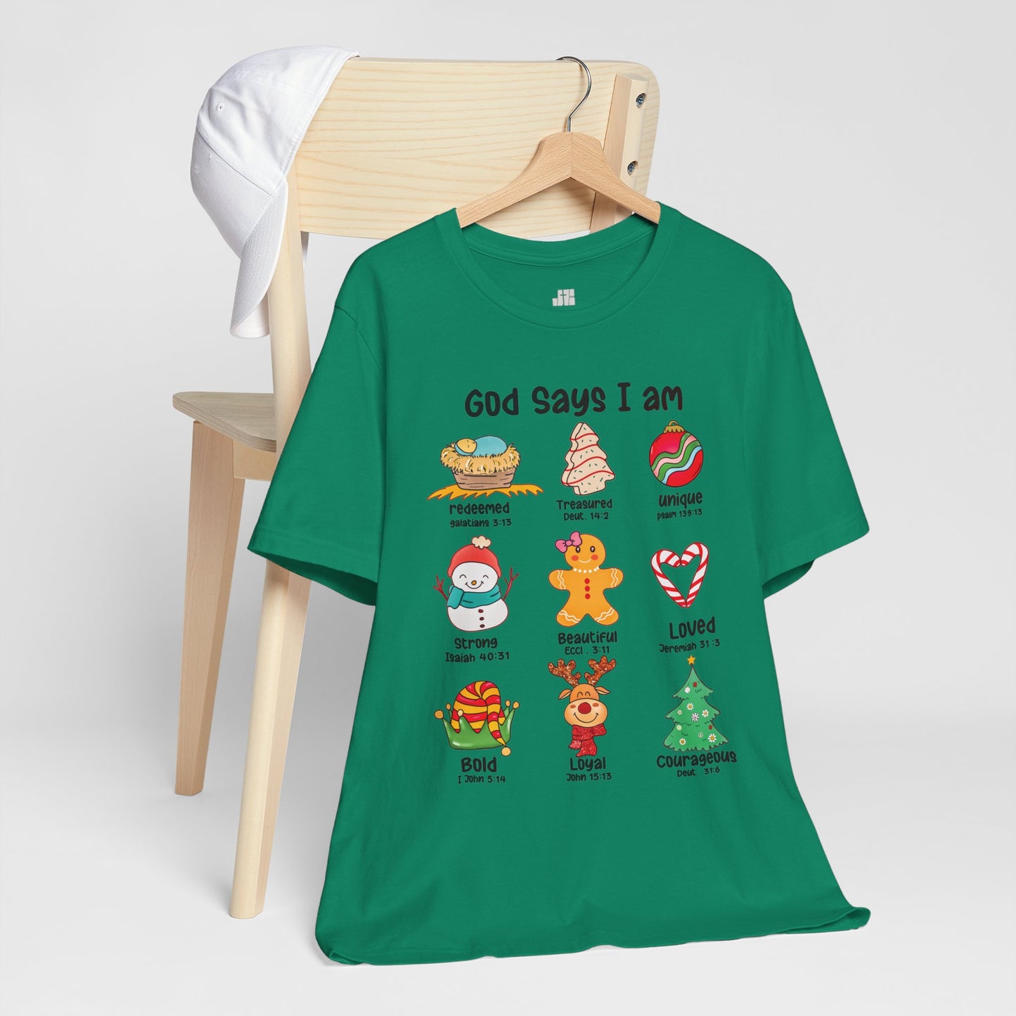 God Says I Am... Soft Cotton Tee - Christian Christmas Shirt