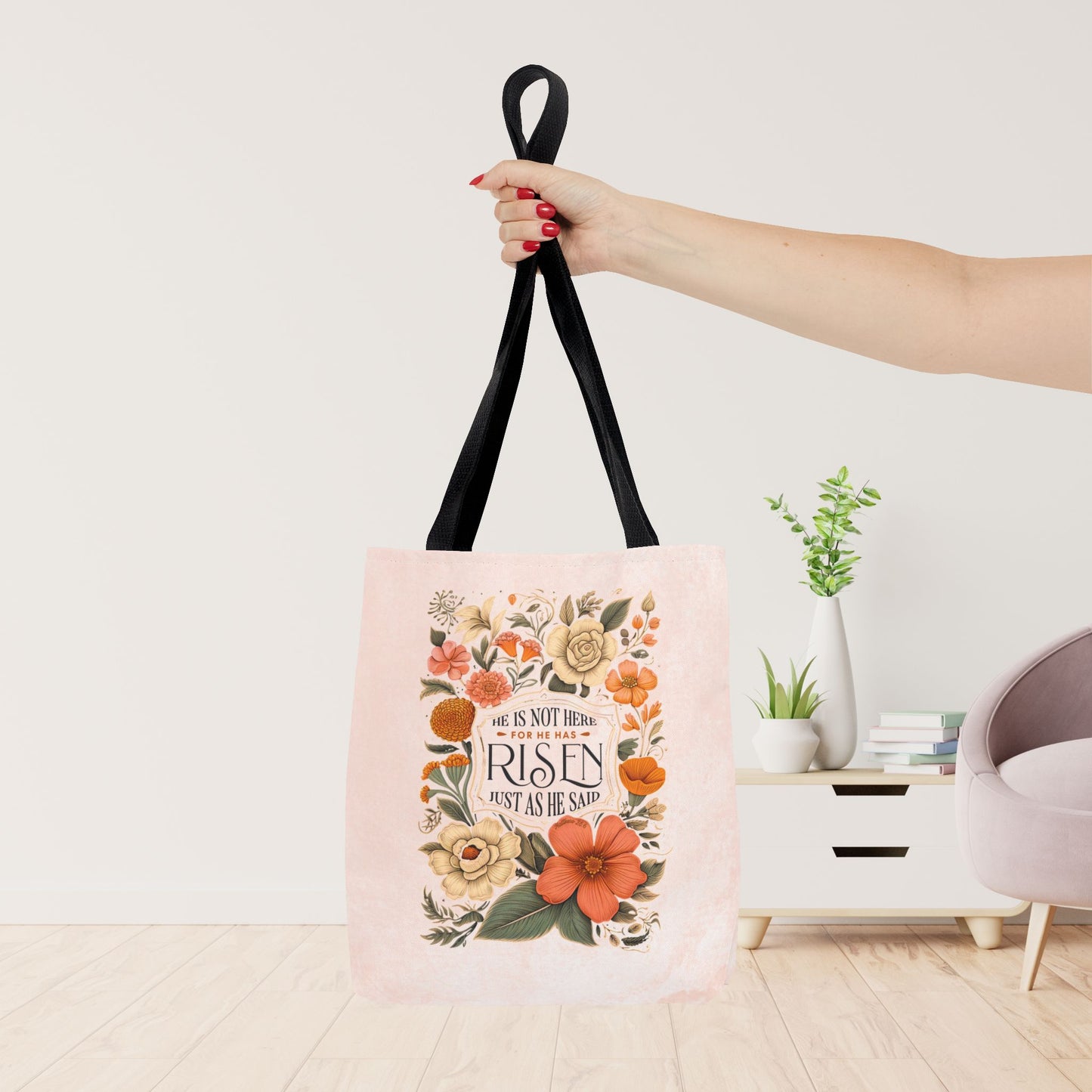 He Has Risen Tote Bag - Christian Tote Bag