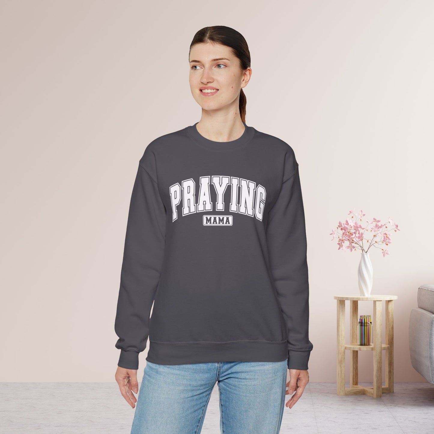 Praying Mama Sweatshirt - Christian Mom Crewneck Pullover