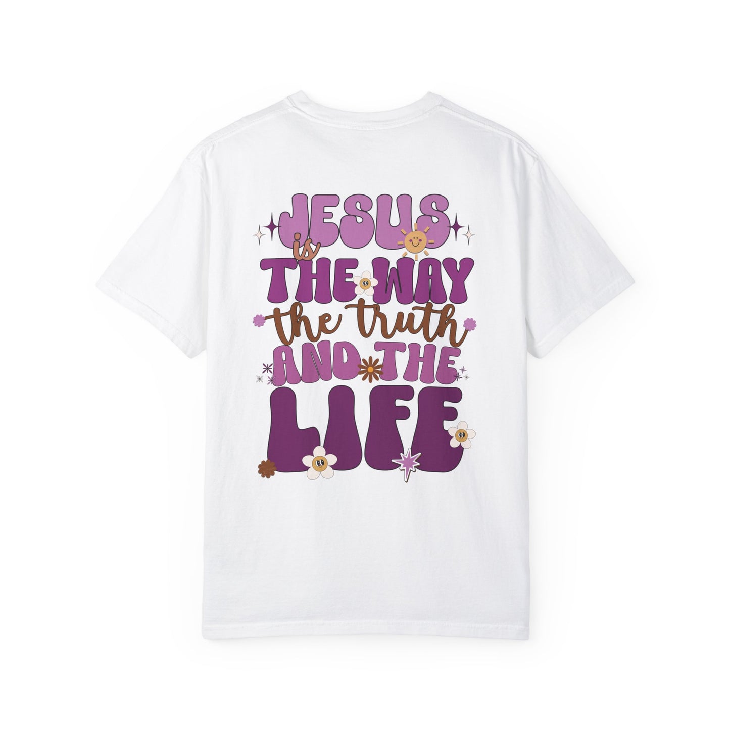 Comfort Colors Purple Jesus is the Way John 14:6 Bible Verse Christian Shirt