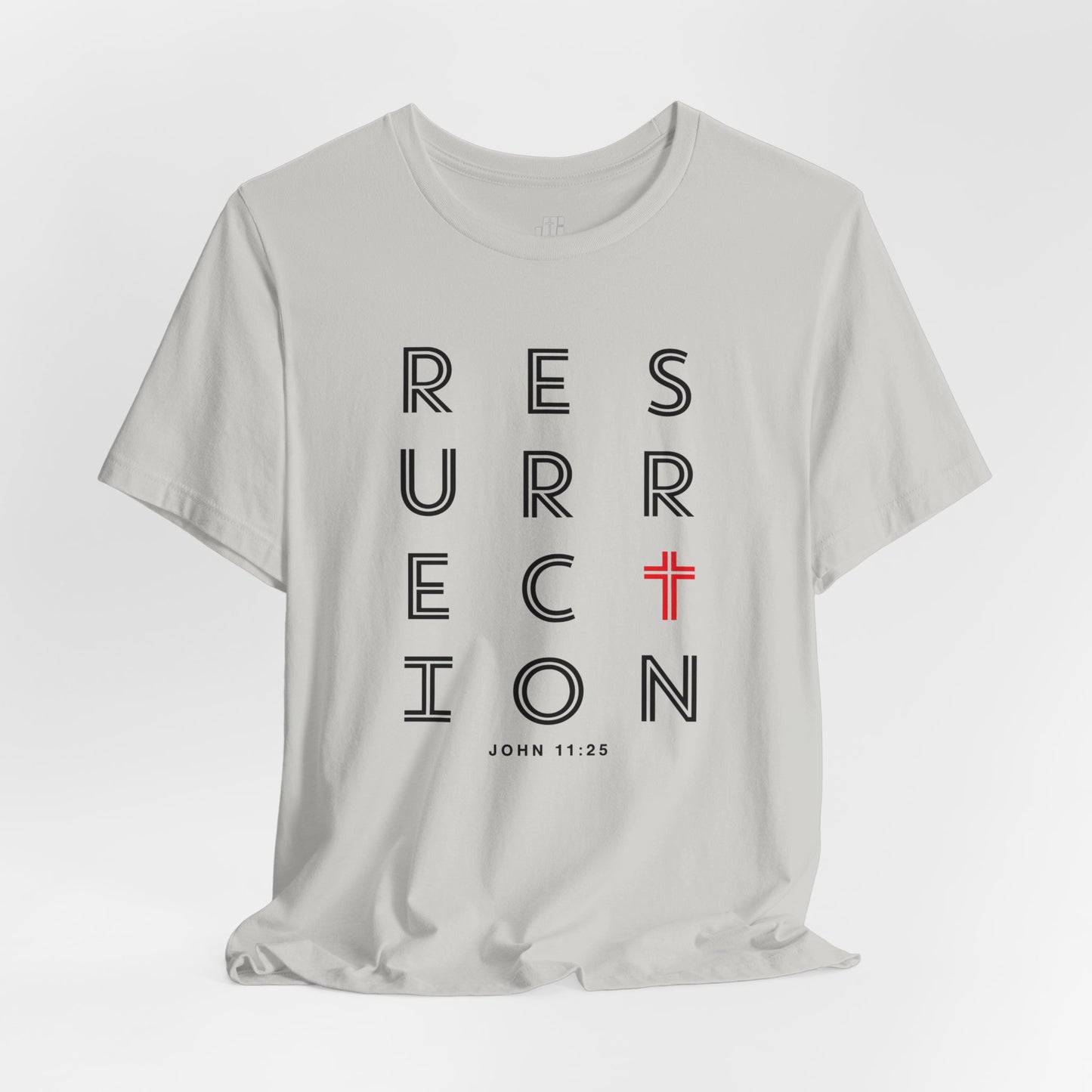 Resurrection Soft Cotton Tee - John 11:25 Bible Verse Christian Tee