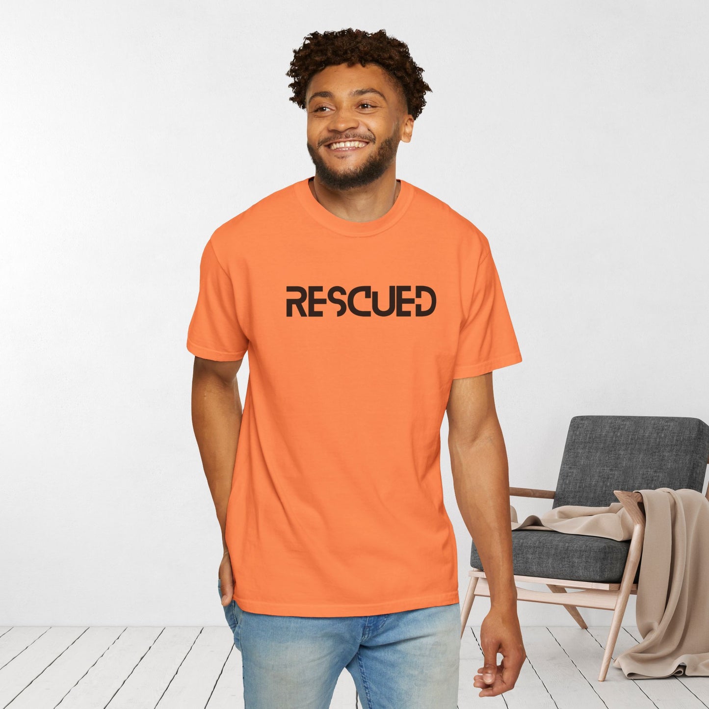 Rescued T-shirt - He Left The 99 to Rescue Me Comfort Colors Christian Shirt