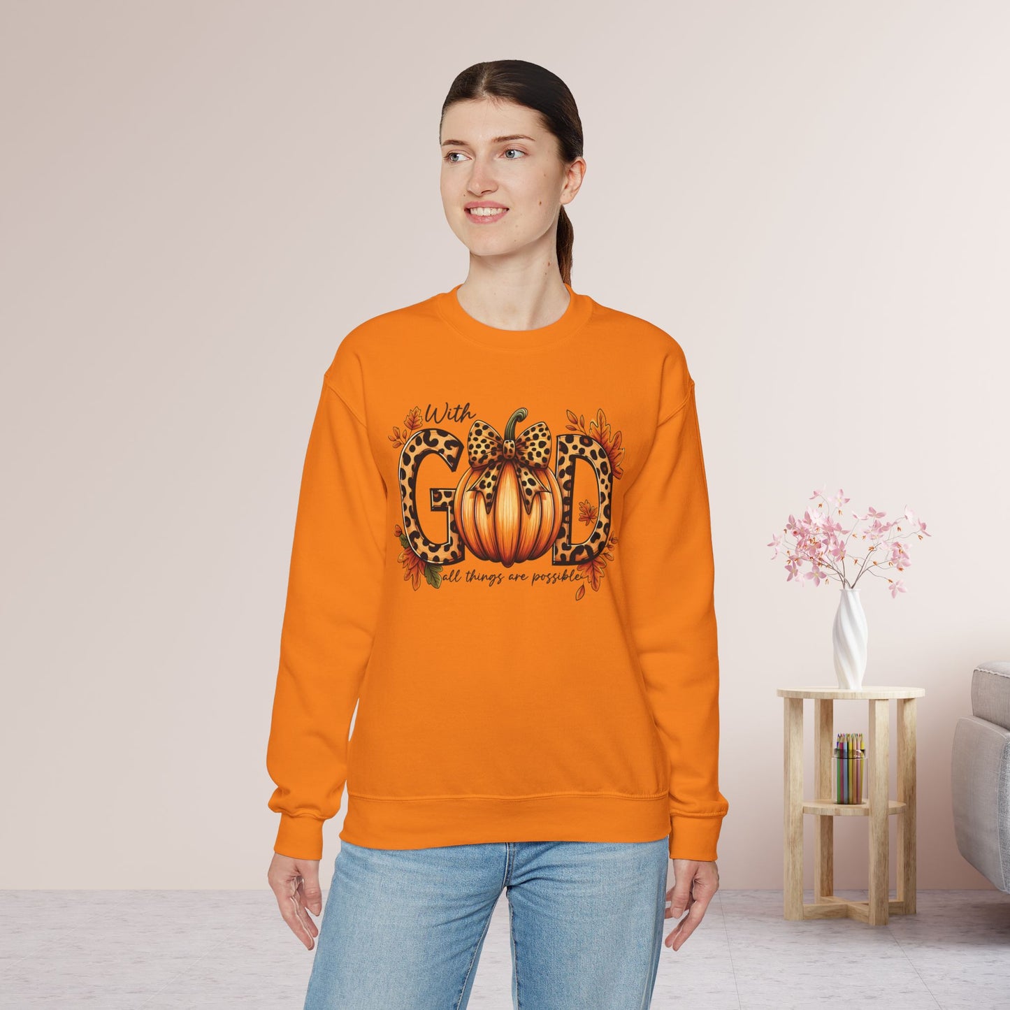 With God All Things Are Possible  Sweatshirt - Christian Crewneck Pullover