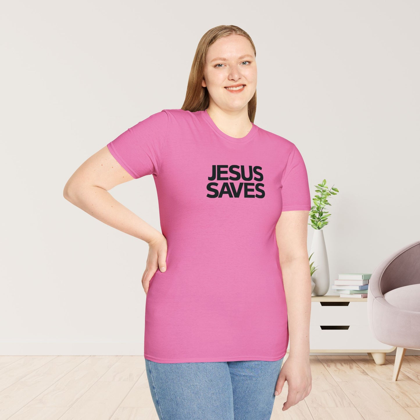 Unisex Jesus Saves Softstyle T-shirt - Acts 4:12 Bible Verse Christian Shirt