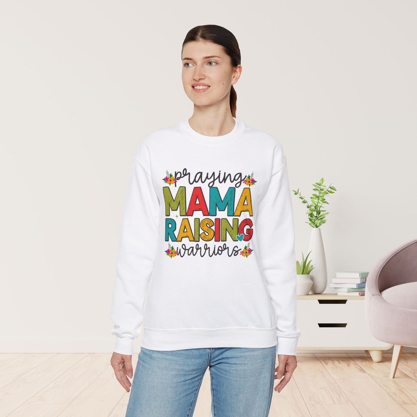 Praying Mama Raising Warriors Sweatshirt - Christian Mom Sweatshirt