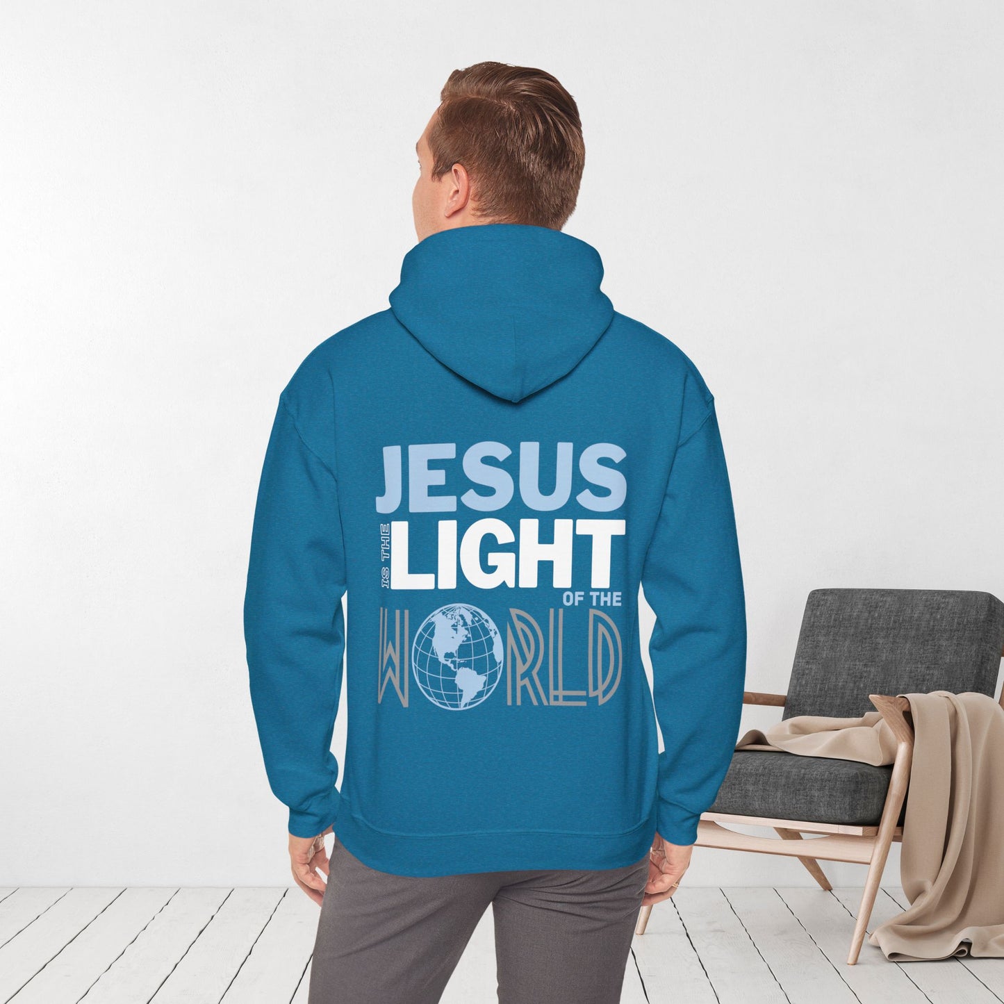 Jesus is the Light of the World Hoodie - John 8:12 Bible Verse Christian Hoodie