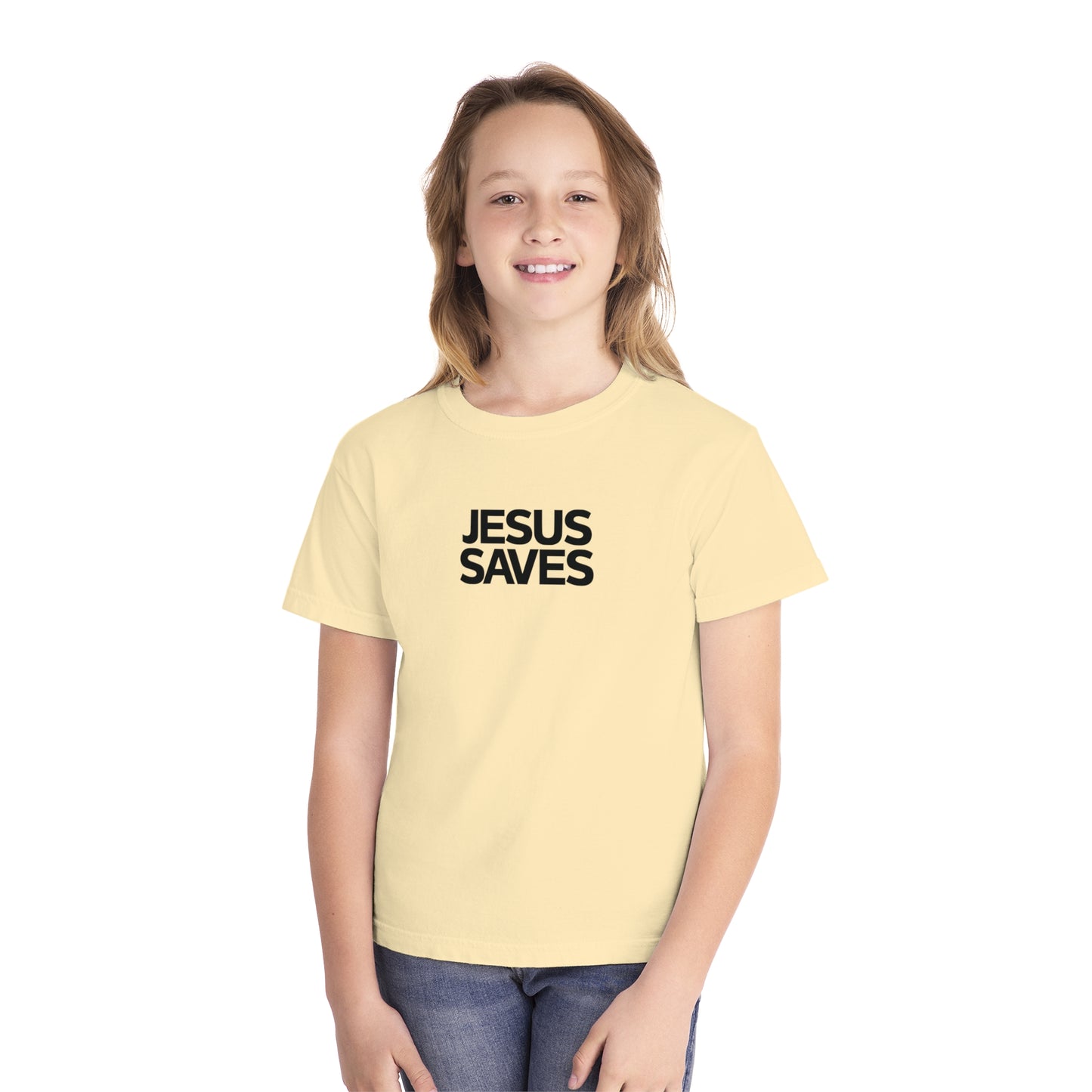 Jesus Saves Comfort Colors Youth Christian Tee