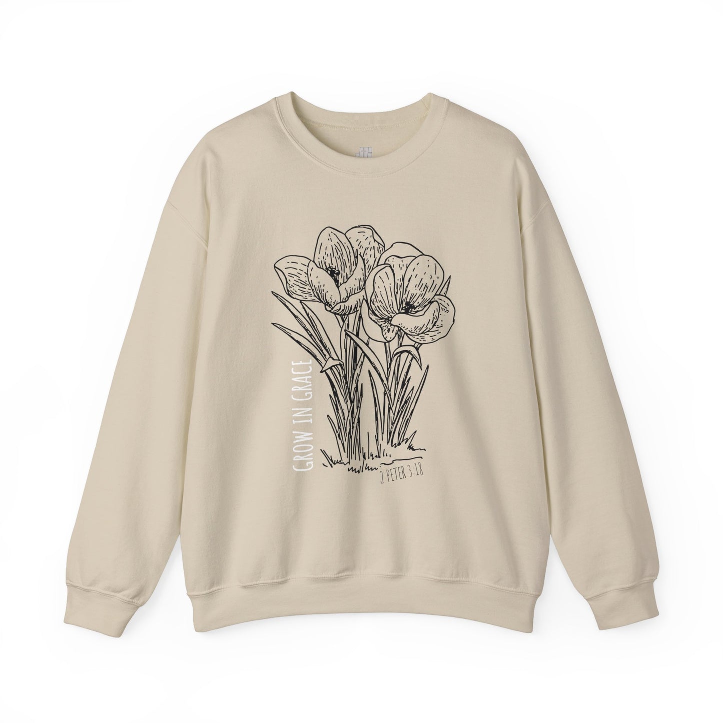 Spring Grow in Grace Sweatshirt - Bible Verse Crewneck Pullover