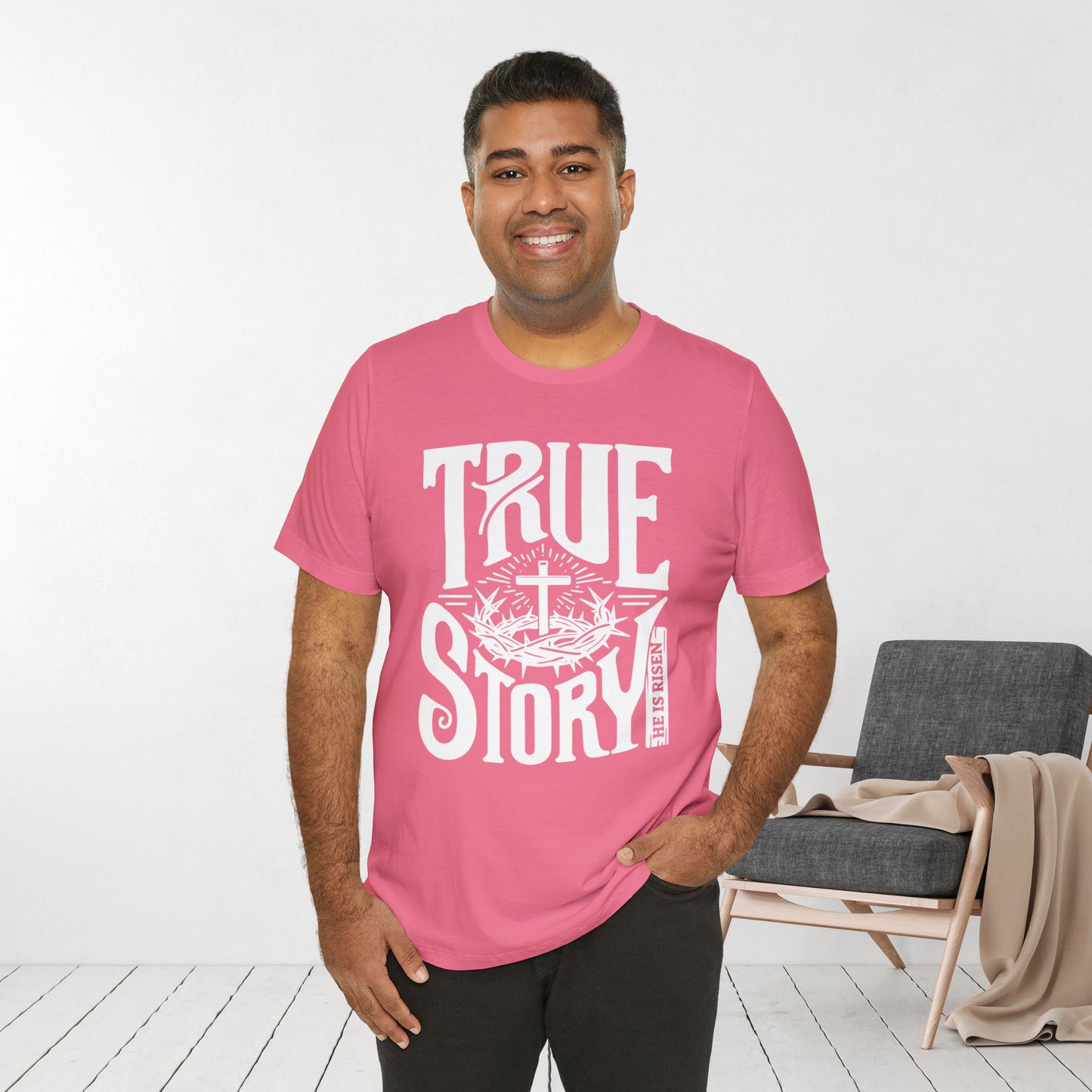 True Story He is Risen Christian Soft Cotton Tee - Easter Shirt