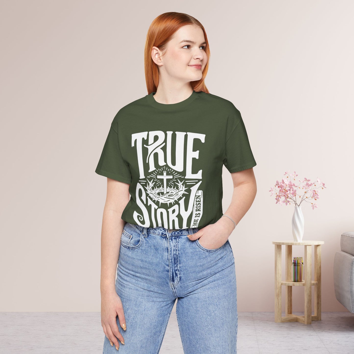 True Story He is Risen Christian Soft Cotton Tee - Easter Shirt