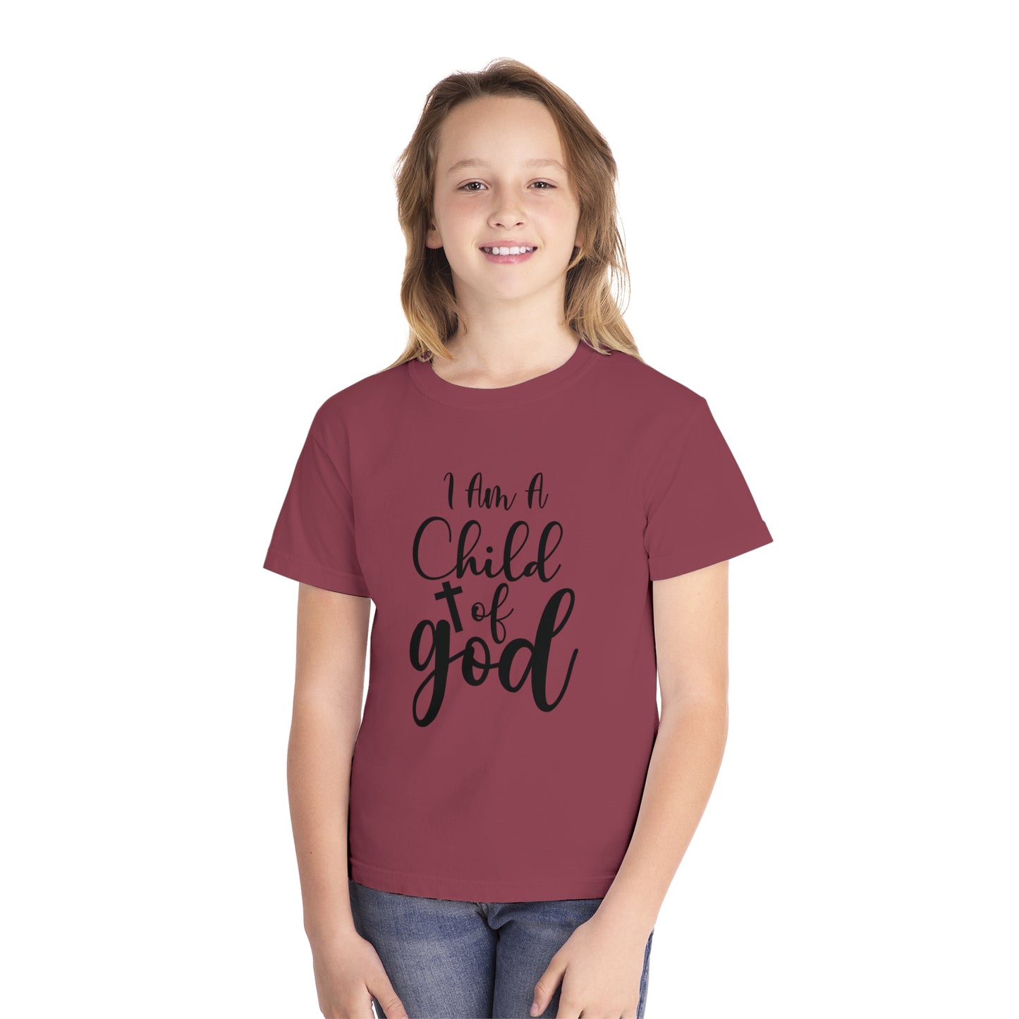 I Am A Child Of God Comfort Colors Youth Christian Tee