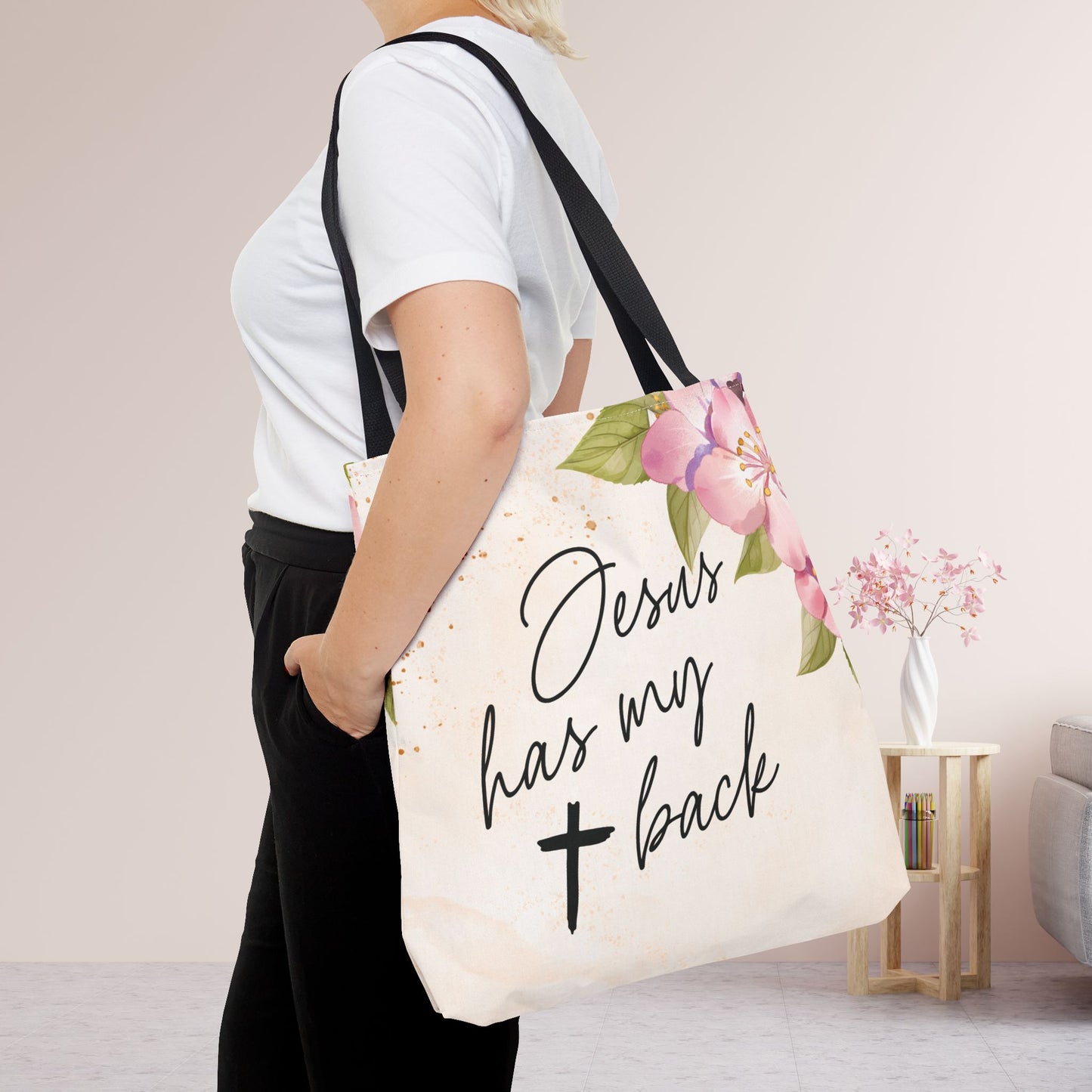 Jesus Has My Back Tote Bag - Christian Tote Bag