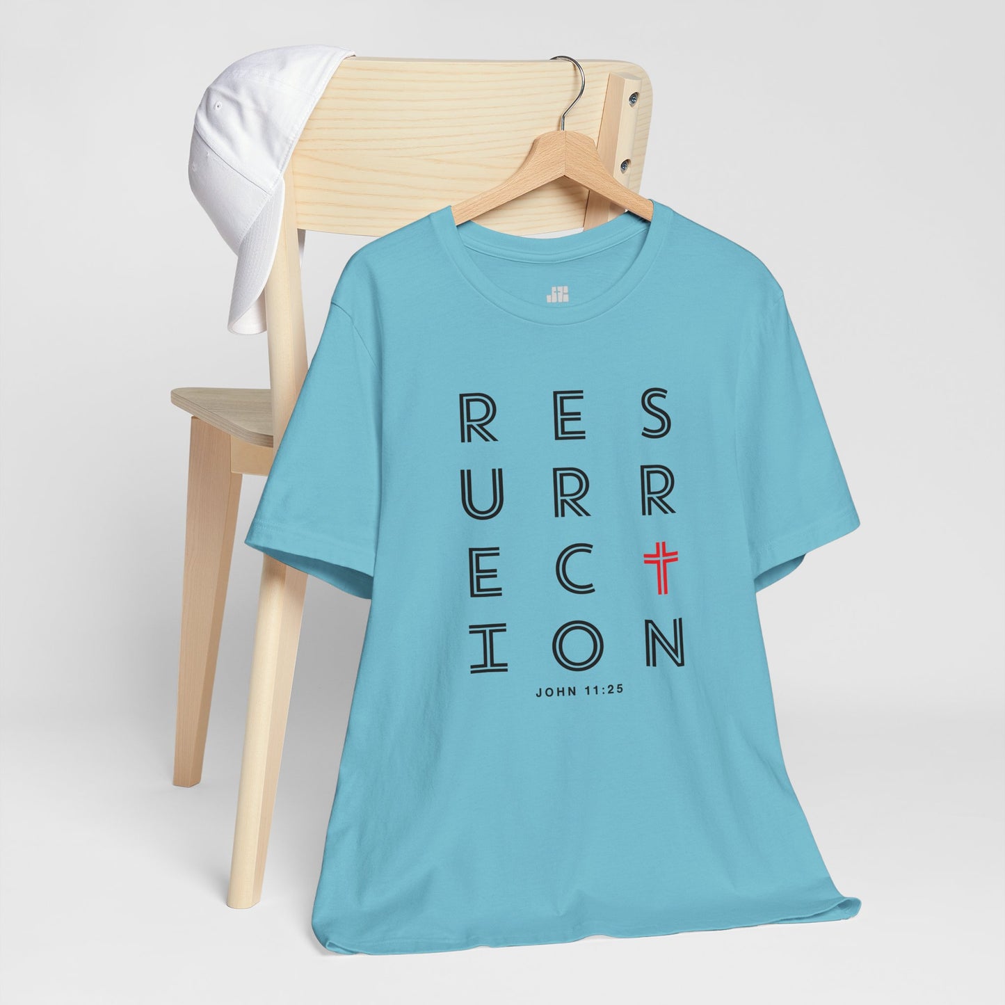 Resurrection Soft Cotton Tee - John 11:25 Bible Verse Christian Tee