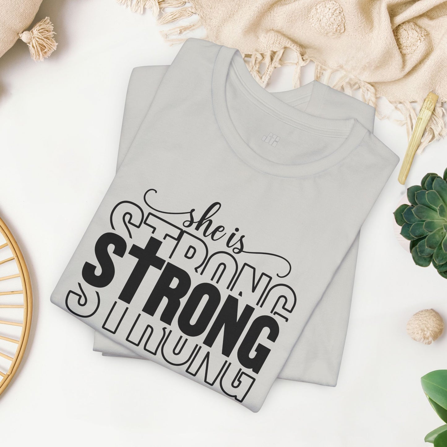 She is Strong Christian Soft Cotton Tee