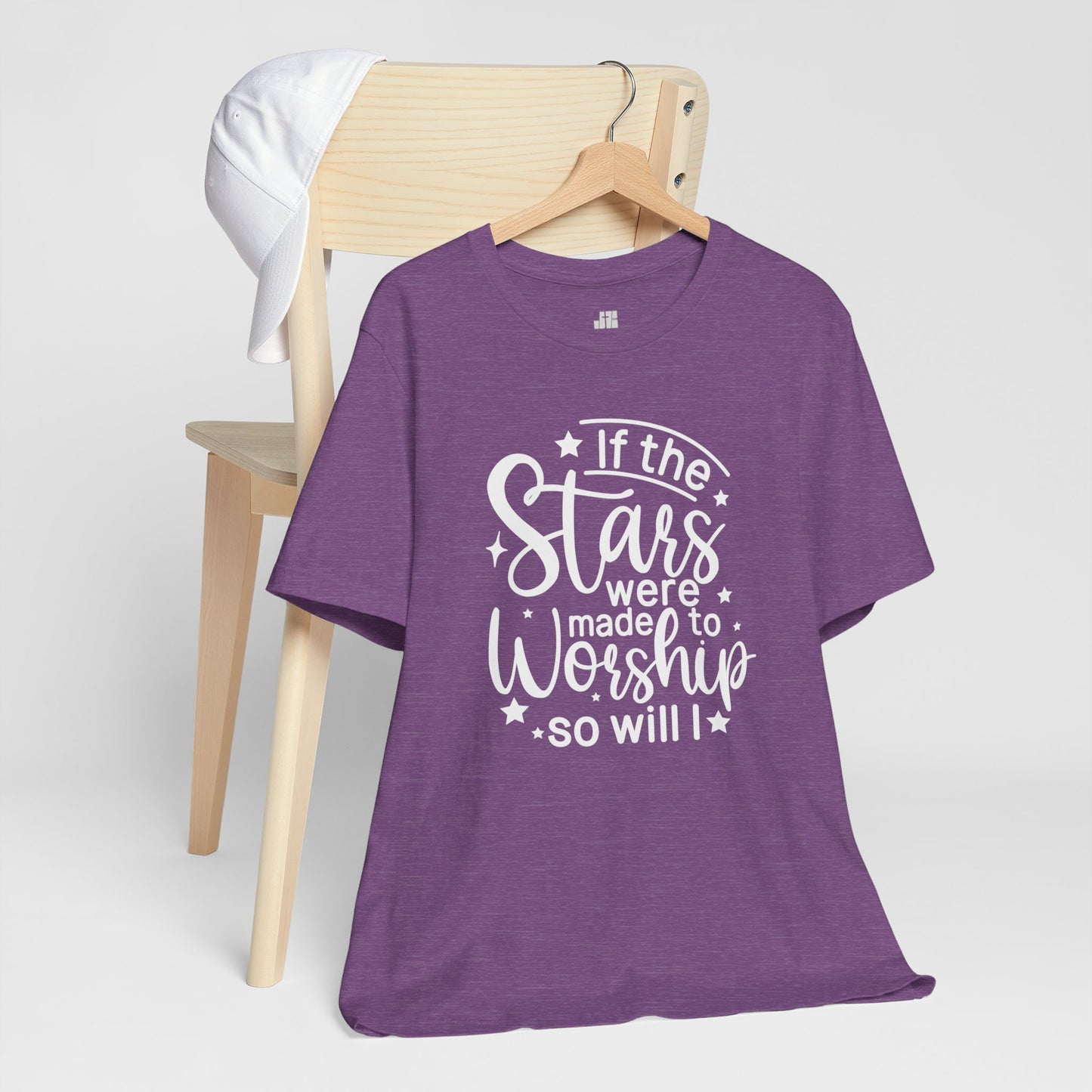 If The Stars Were Made To Worship So Will I Soft Cotton Tee - Christian Shirt