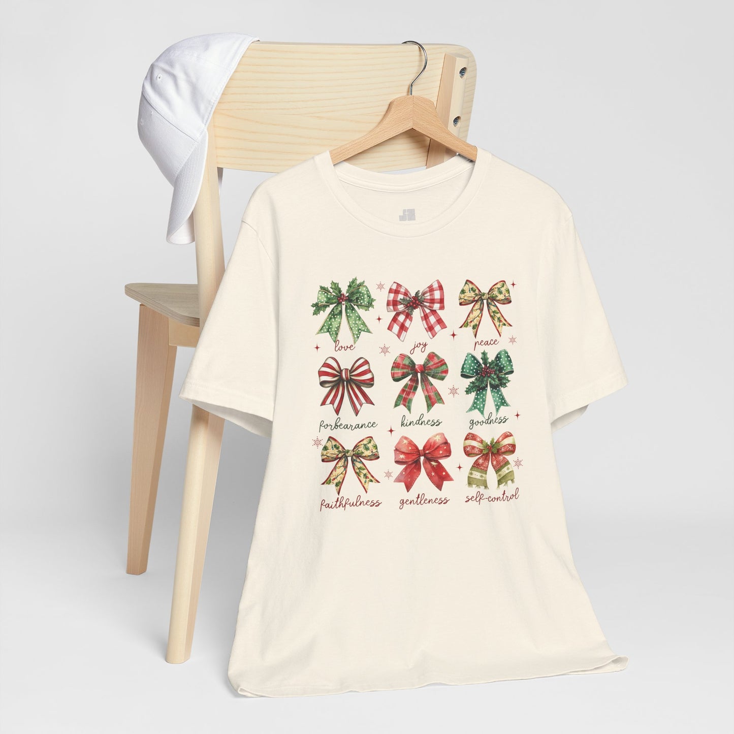 Christmas Fruit of the Spirit Soft Cotton Tee - Holiday Christian Shirt