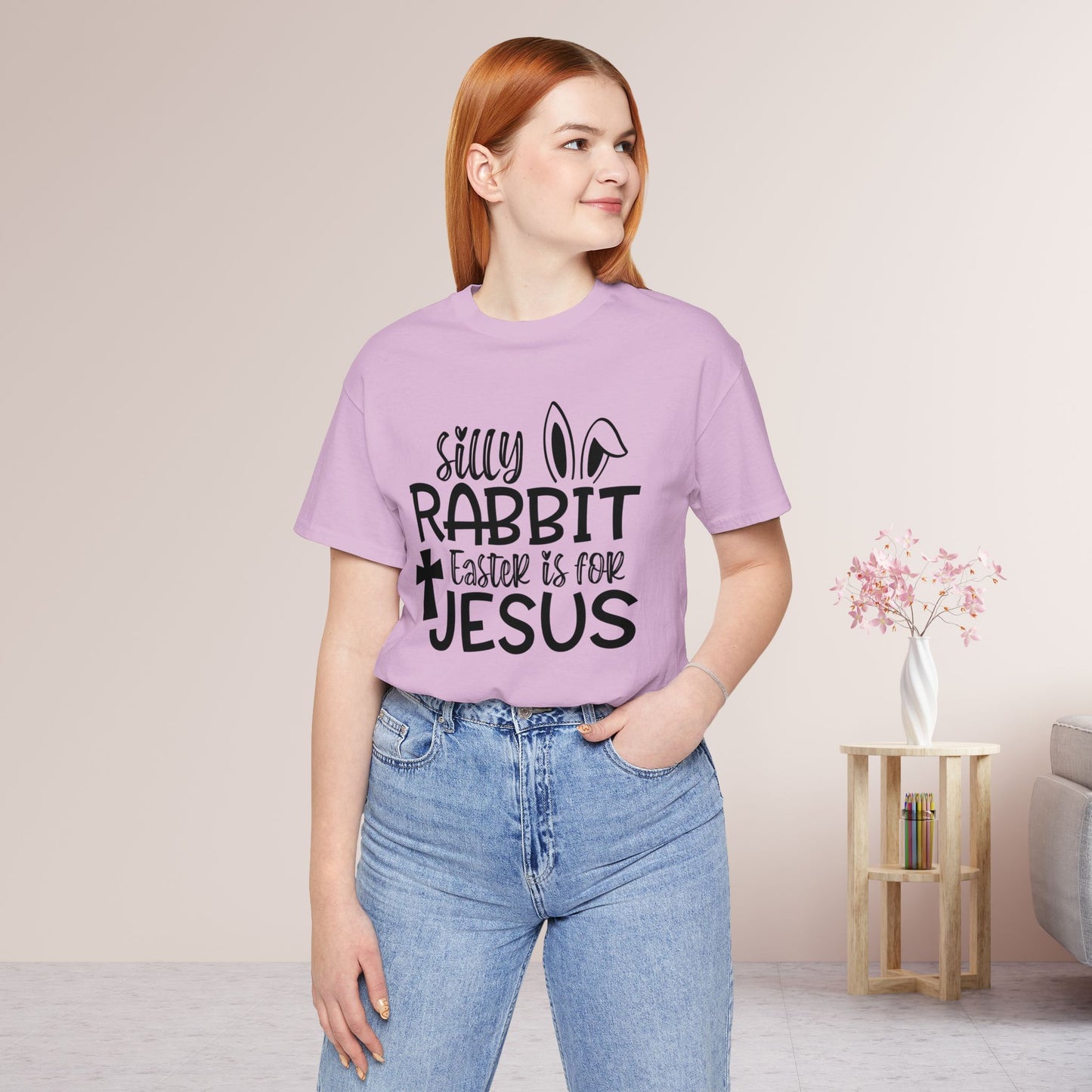 Silly Rabbit Easter is for Jesus Christian Soft Cotton Tee - Easter Shirt