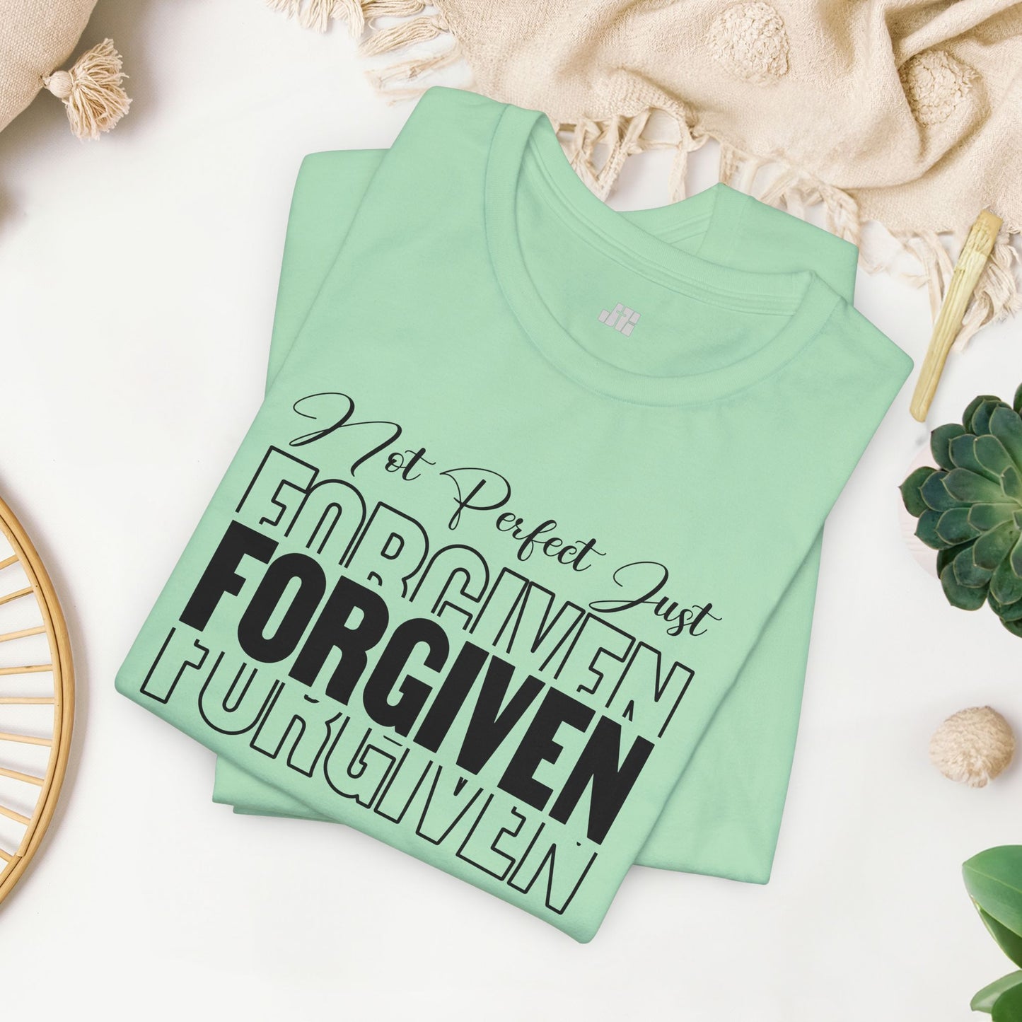 Not Perfect Just Forgiven Christian Soft Cotton Tee