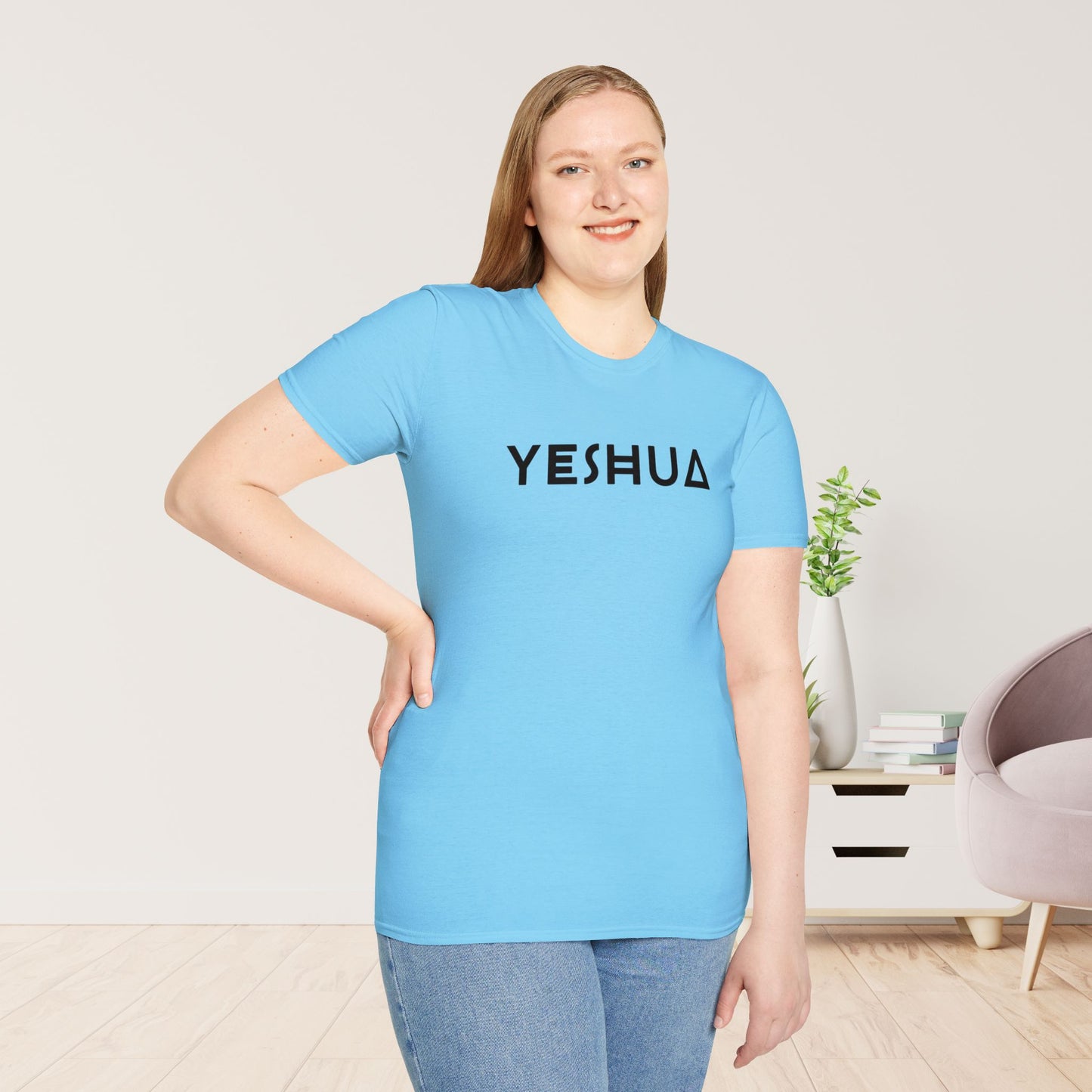 Unisex YESHUA Softstyle T-shirt -  Minimalist Christian Shirt