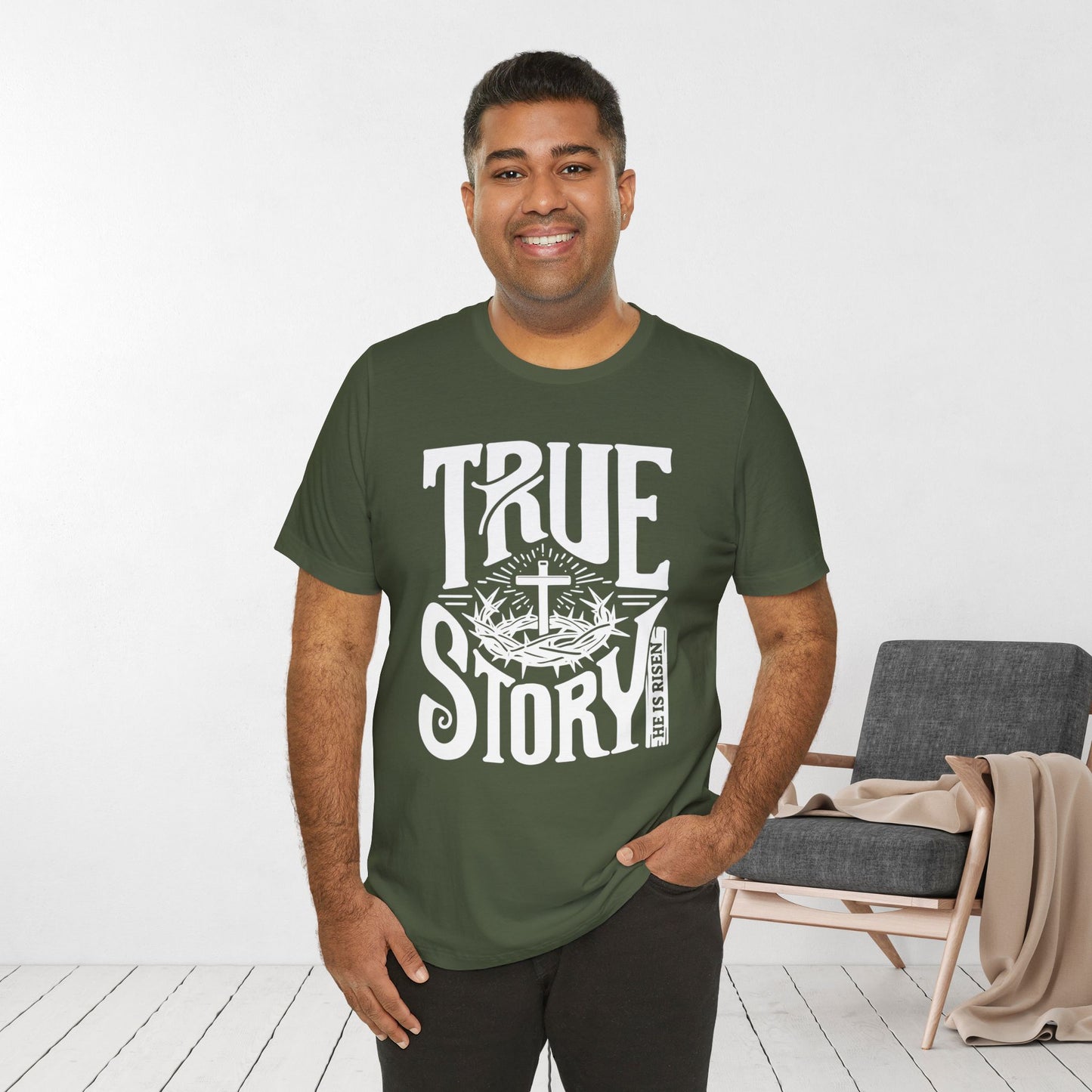 True Story He is Risen Christian Soft Cotton Tee - Easter Shirt