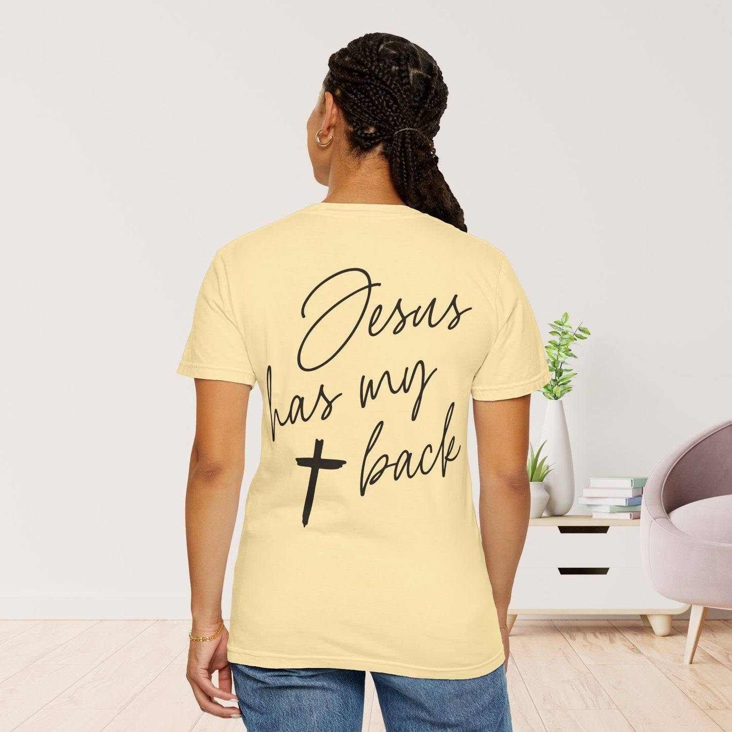 Comfort Colors Jesus Has My Back Christian Tee